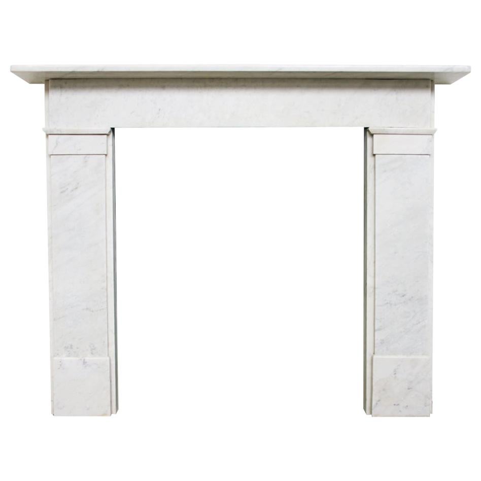 Small Antique Victorian Carrara Marble Fireplace Surround