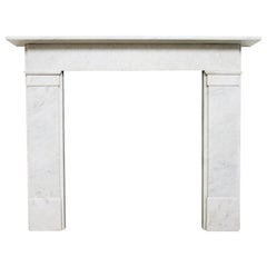 Small Antique Victorian Carrara Marble Fireplace Surround