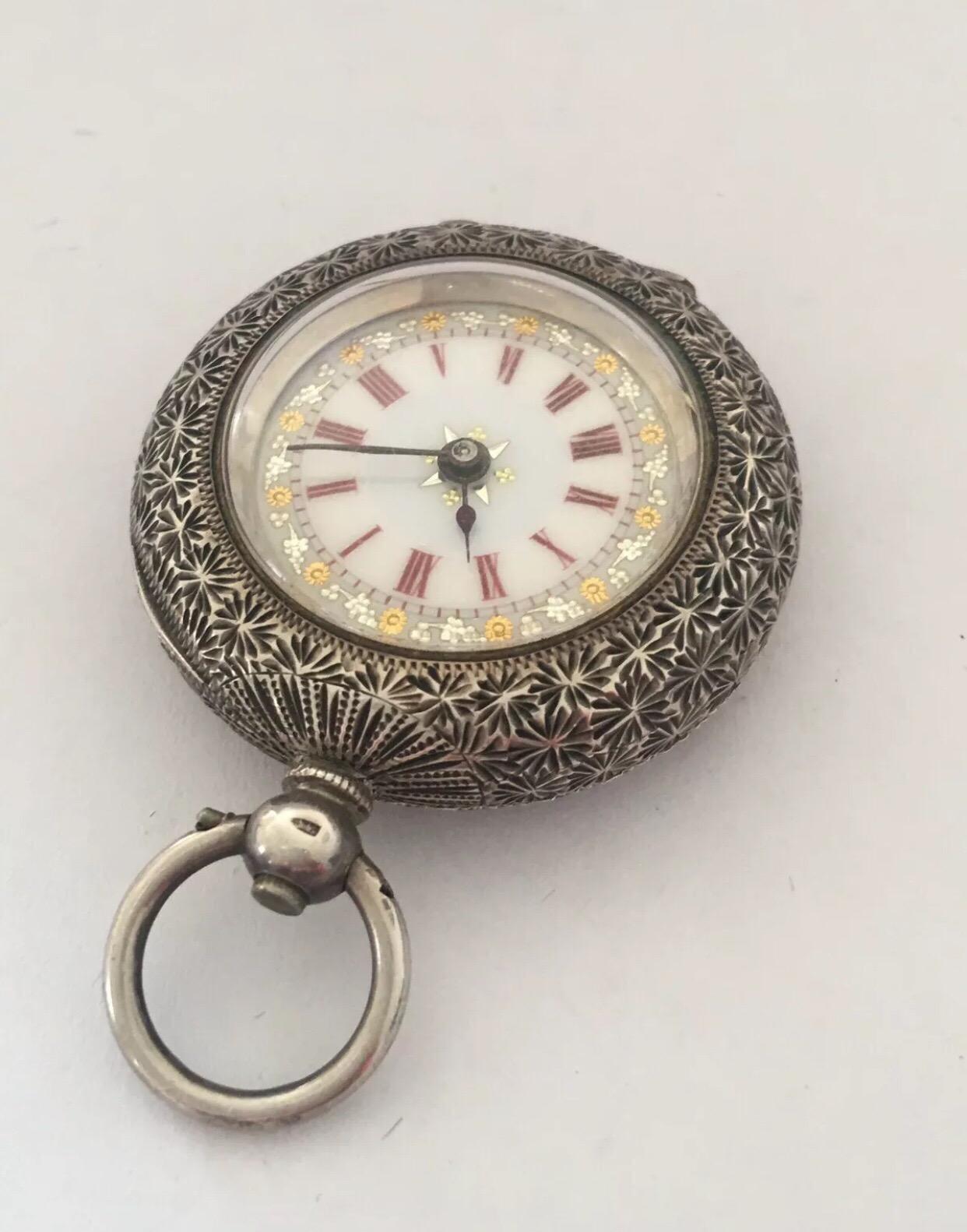 Small Antique Victorian Key-Wind Silver Fob / Pocket Watch 4