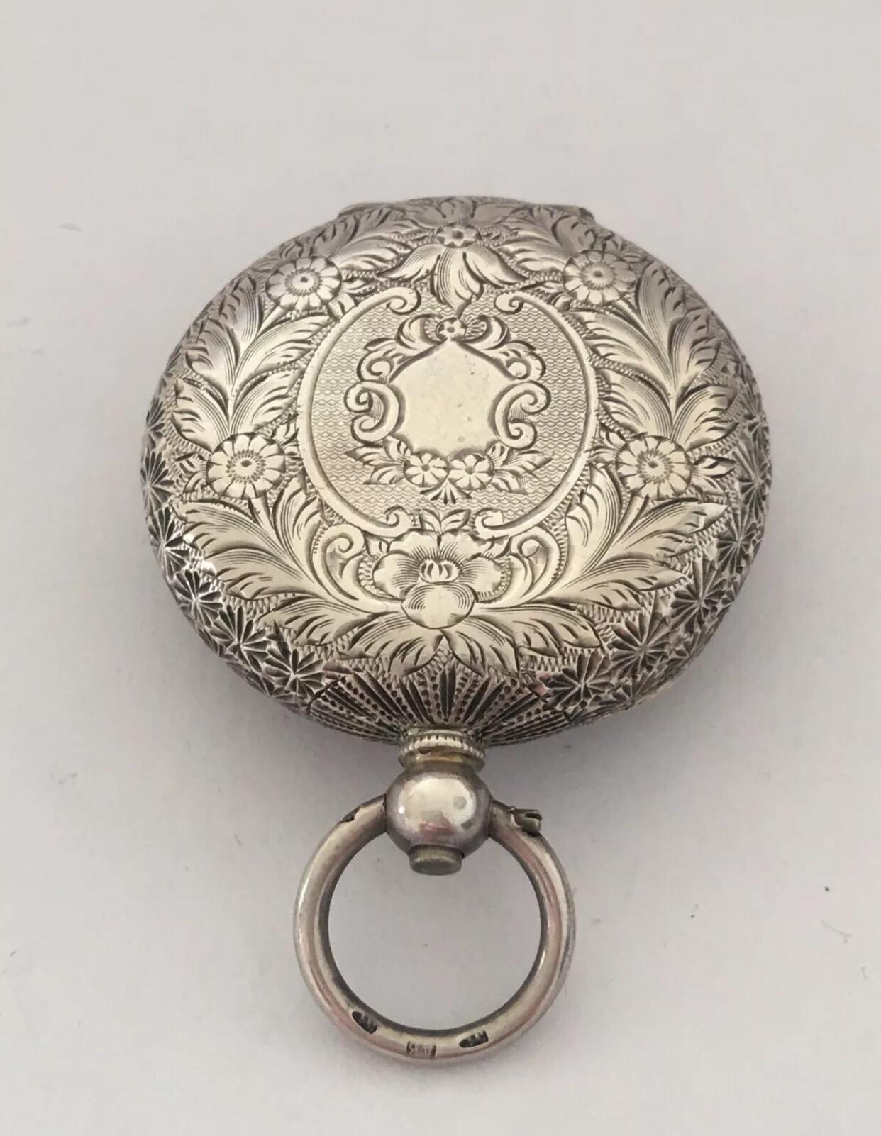Small Antique Victorian Key-Wind Silver Fob / Pocket Watch 2
