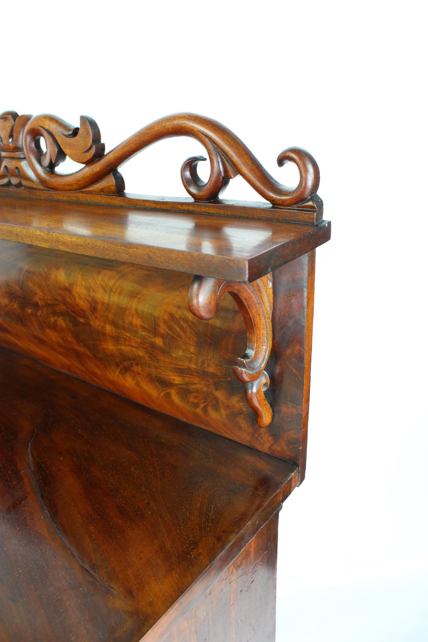 Small Antique Victorian Mahogany Chiffonier Sideboard Credenza Cupboard Dresser For Sale 1
