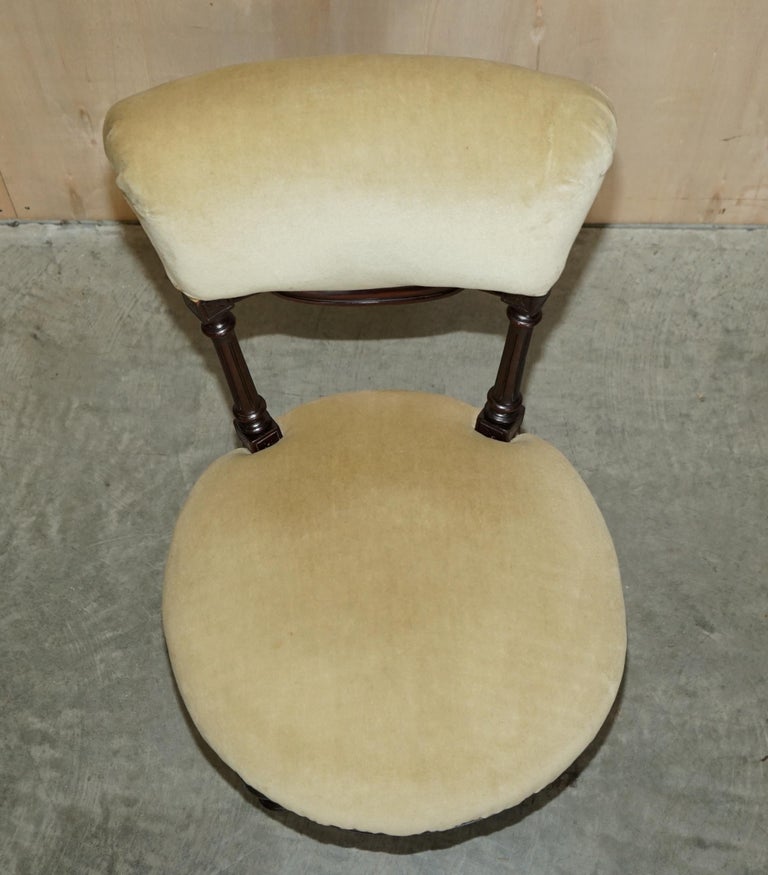 Small Antique Victorian Nursing Chair circa 1860 Carved Hardwood Frame For Sale at 1stDibs