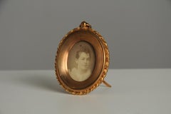 Small Antique Victorian Picture Frame, Bronze Dorée, France, 1880s, 3 x 4 cm