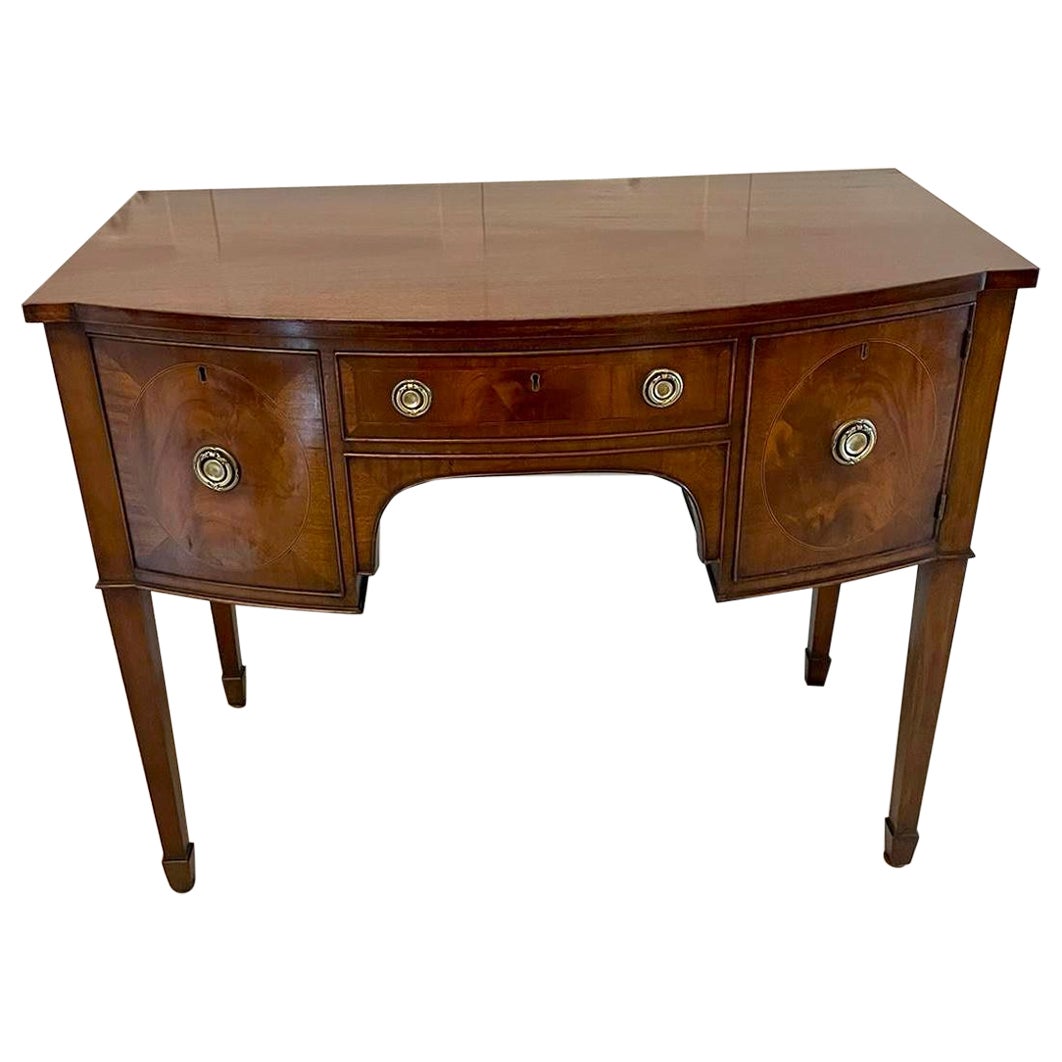 Small Antique Victorian Quality Mahogany Bow Fronted Sideboard