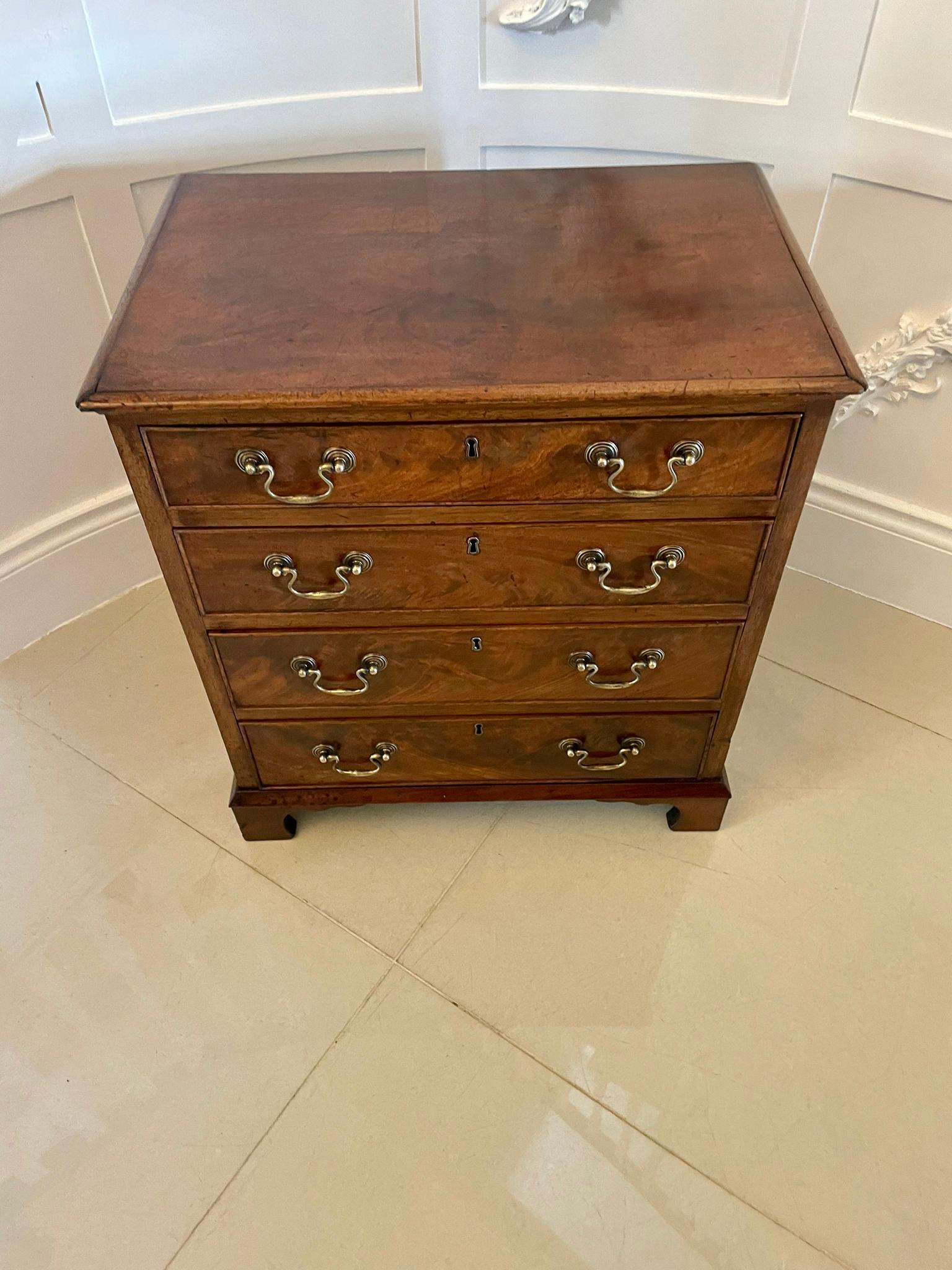 Small Antique Victorian Quality Mahogany Chest of Drawers In Good Condition For Sale In Suffolk, GB