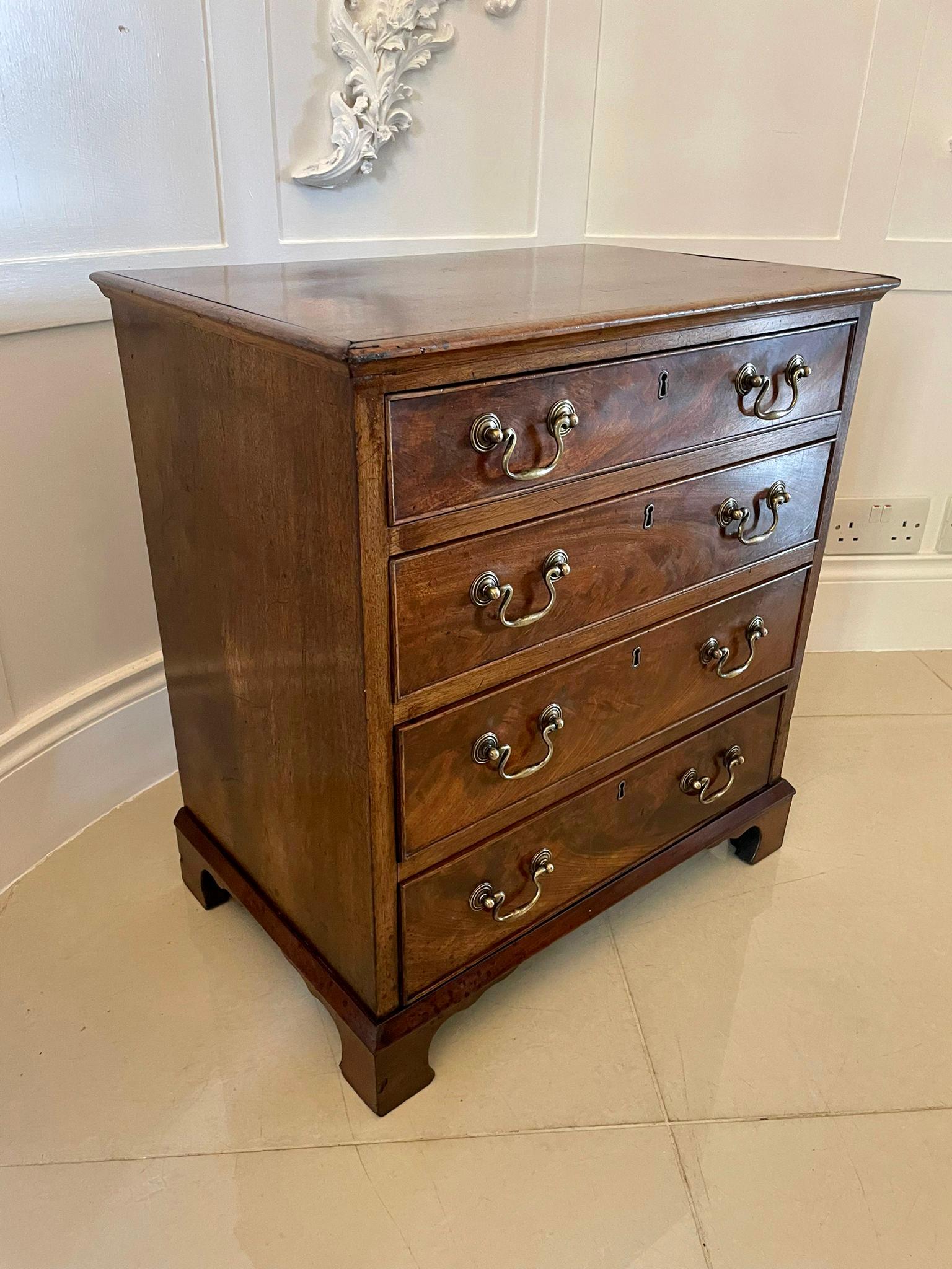 Small Antique Victorian Quality Mahogany Chest of Drawers For Sale 1
