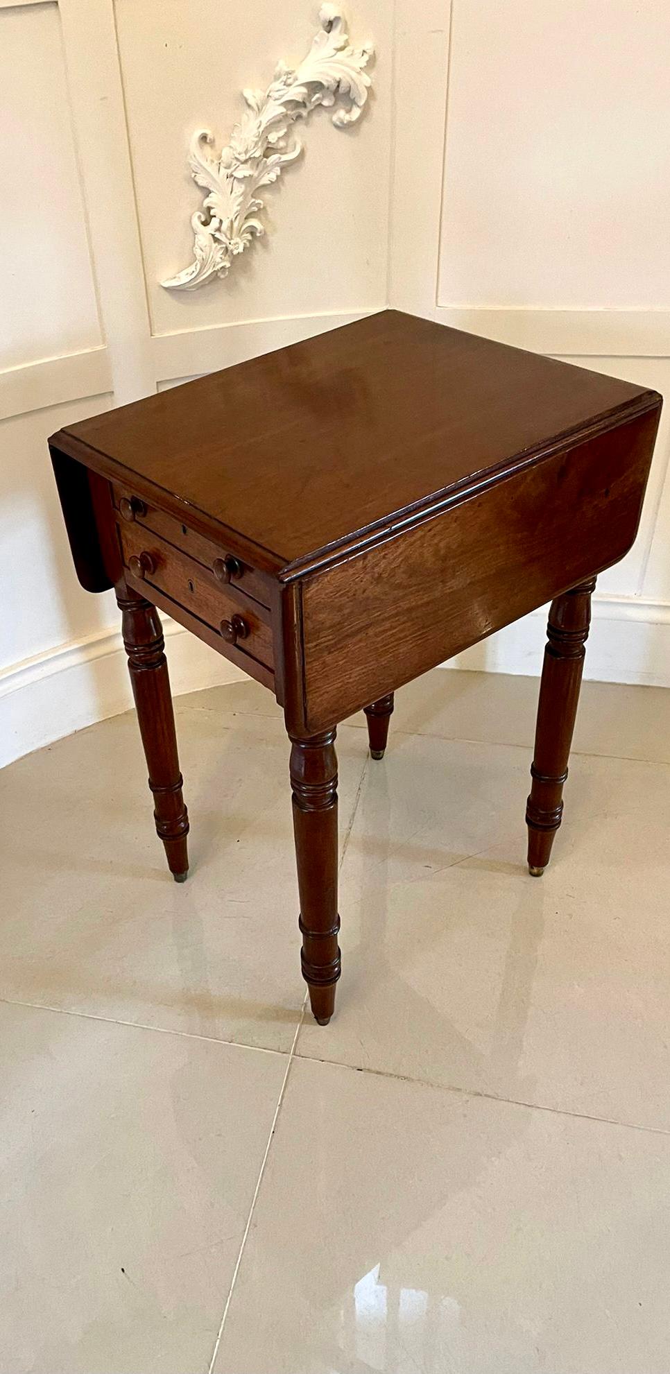 Small Antique Victorian Quality Mahogany Table with Two Drop Leaves 4