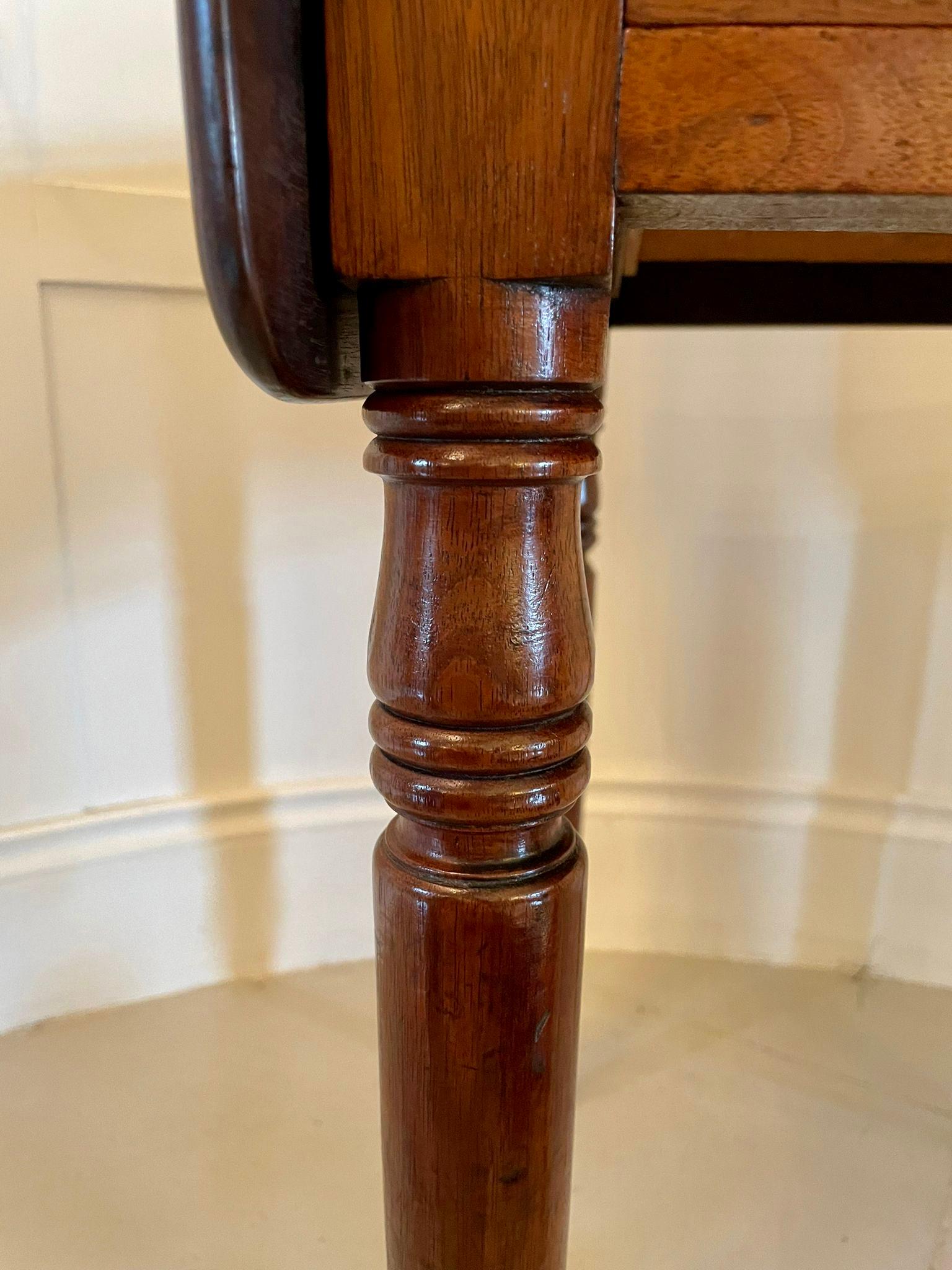 Other Small Antique Victorian Quality Mahogany Table with Two Drop Leaves For Sale