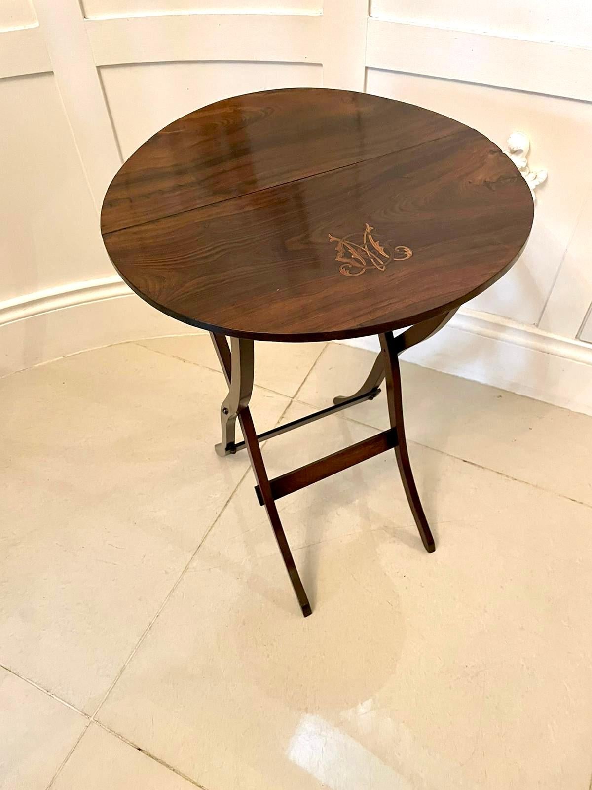 Other Small Antique Victorian Rosewood Folding Coach Table For Sale