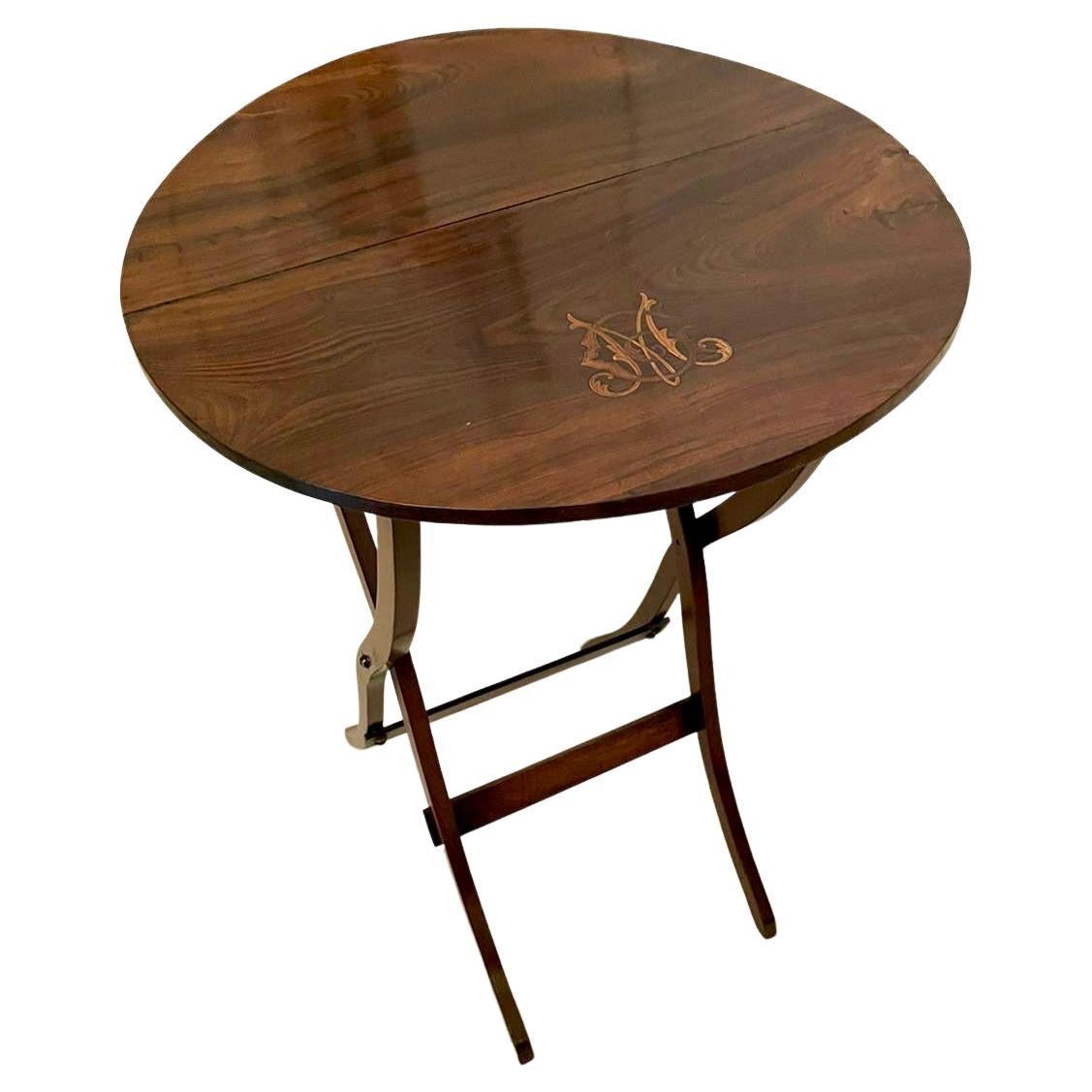 Small Antique Victorian Rosewood Folding Coach Table For Sale