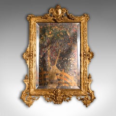 Small Antique Wall Mirror, Italian, Gilt Metal, Decorative, Victorian, C.1900
