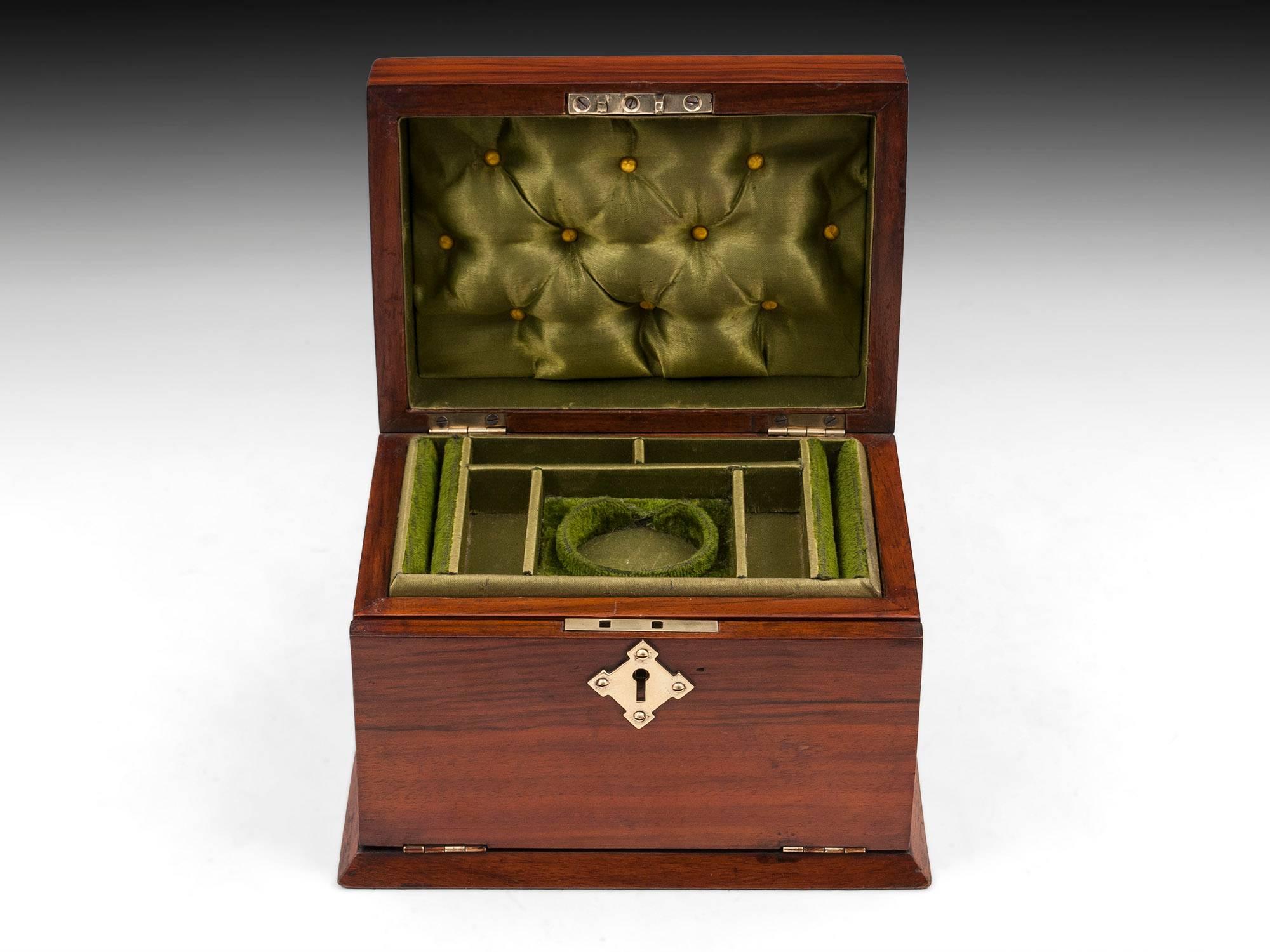 Small Antique Walnut and Brass Jewelry Box 2