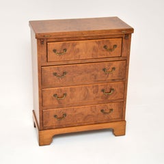 Small Antique Walnut Bachelors Chest of Drawers