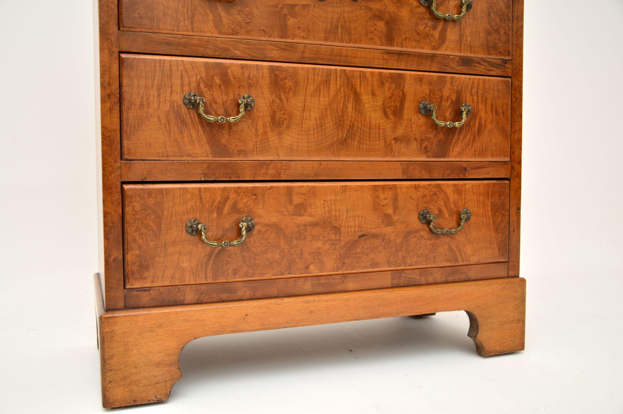 Mid-20th Century Small Antique Walnut Bachelors Chest of Drawers