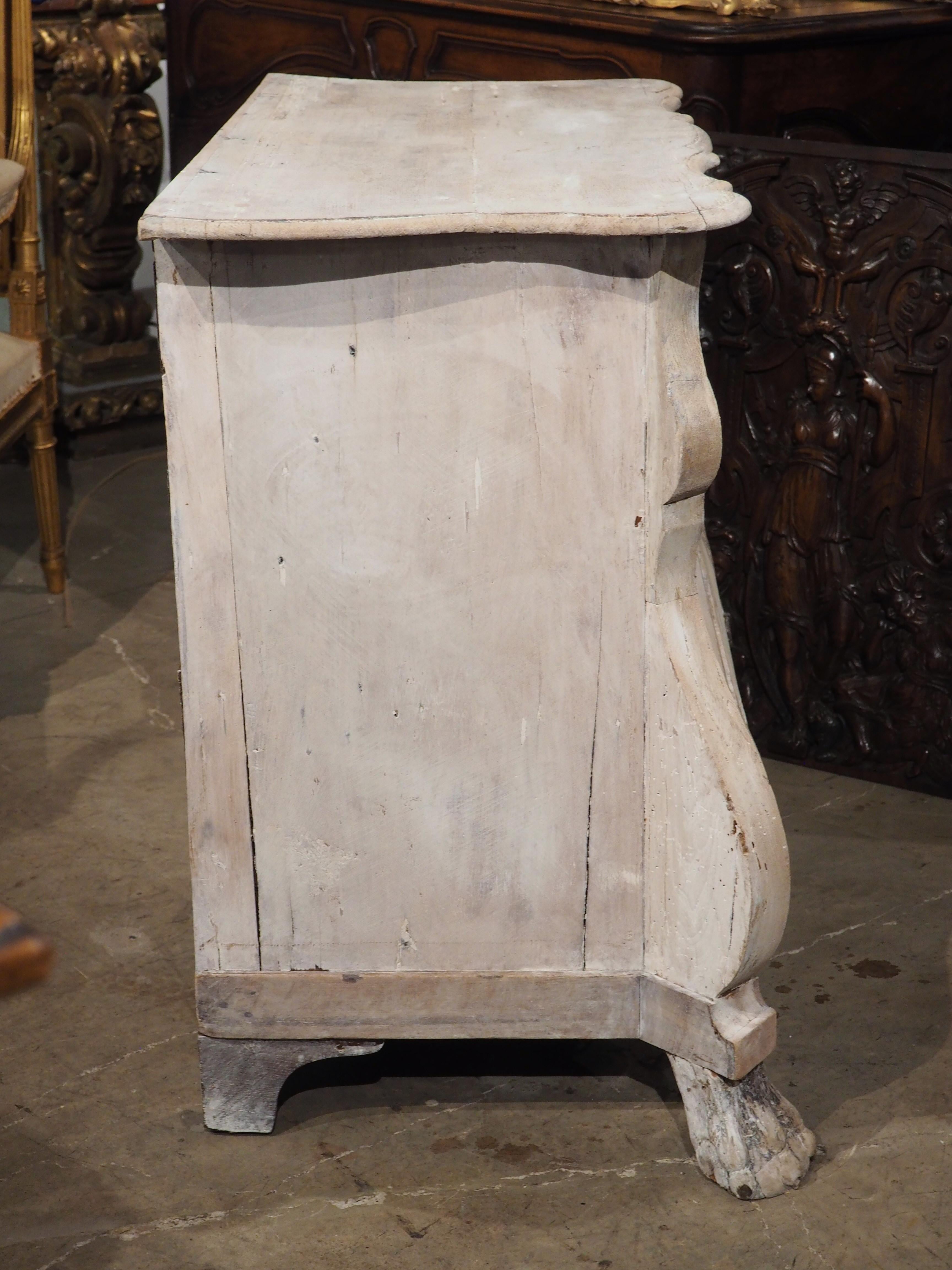 Small Antique Whitewashed Dutch Bombe Commode, Circa 1780 For Sale 12