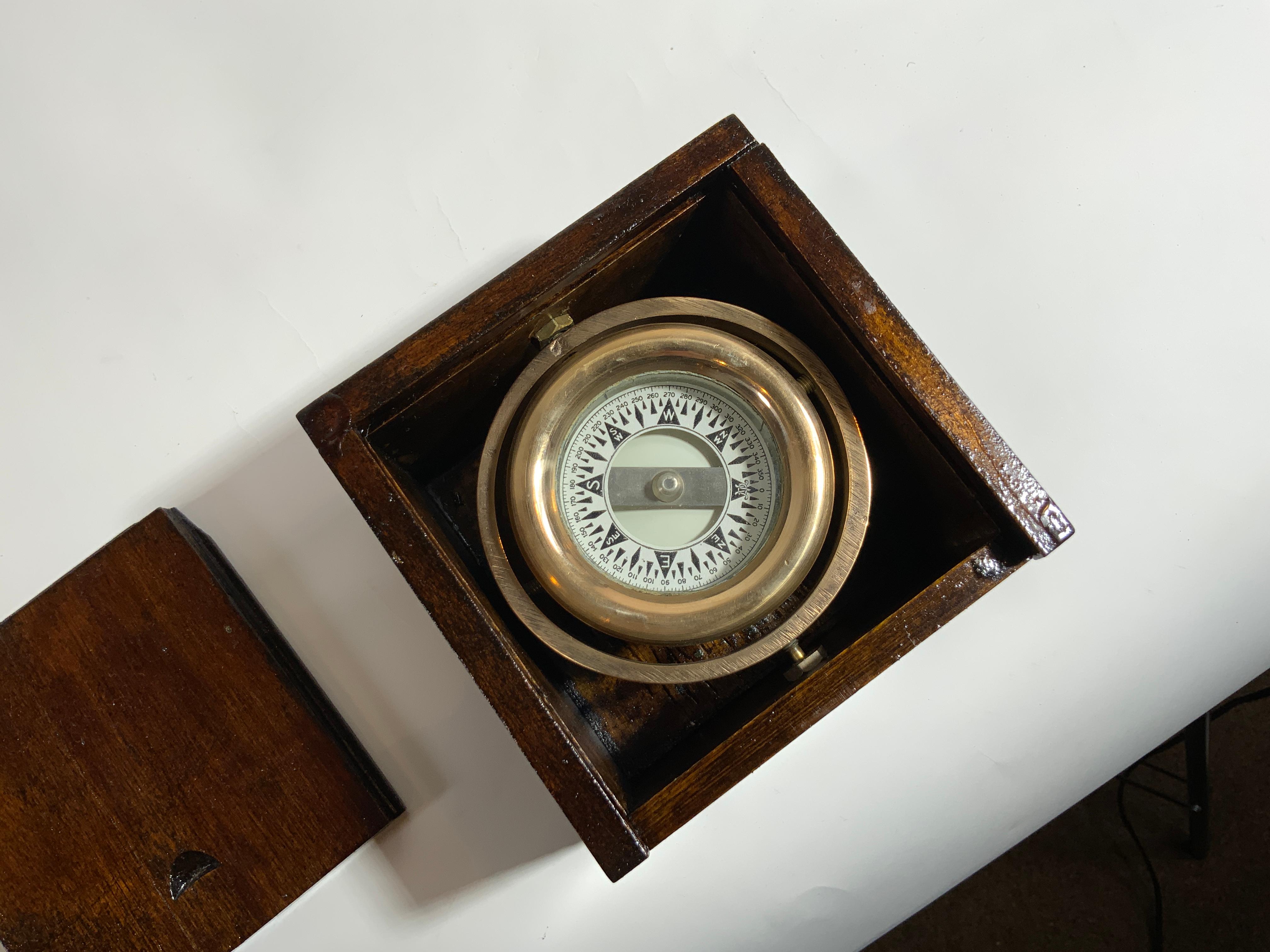Mid-20th Century Small Antique Wilcox Crittenden Boat Compass