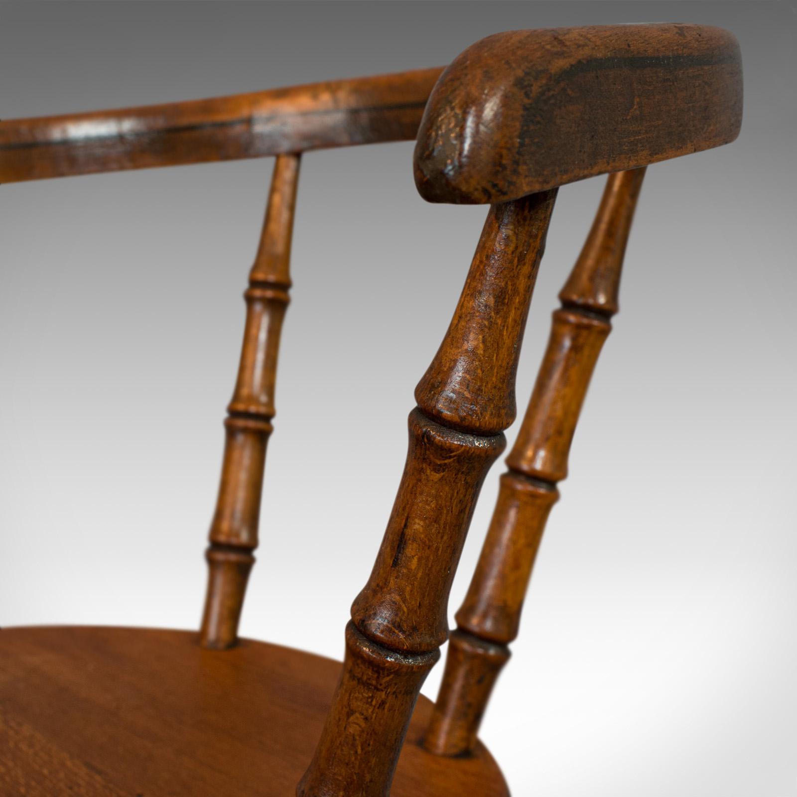 Antiker Windsor-Stuhl, englisch, Eiche, Lehrling, High Wycombe, viktorianisch (Eichenholz) im Angebot