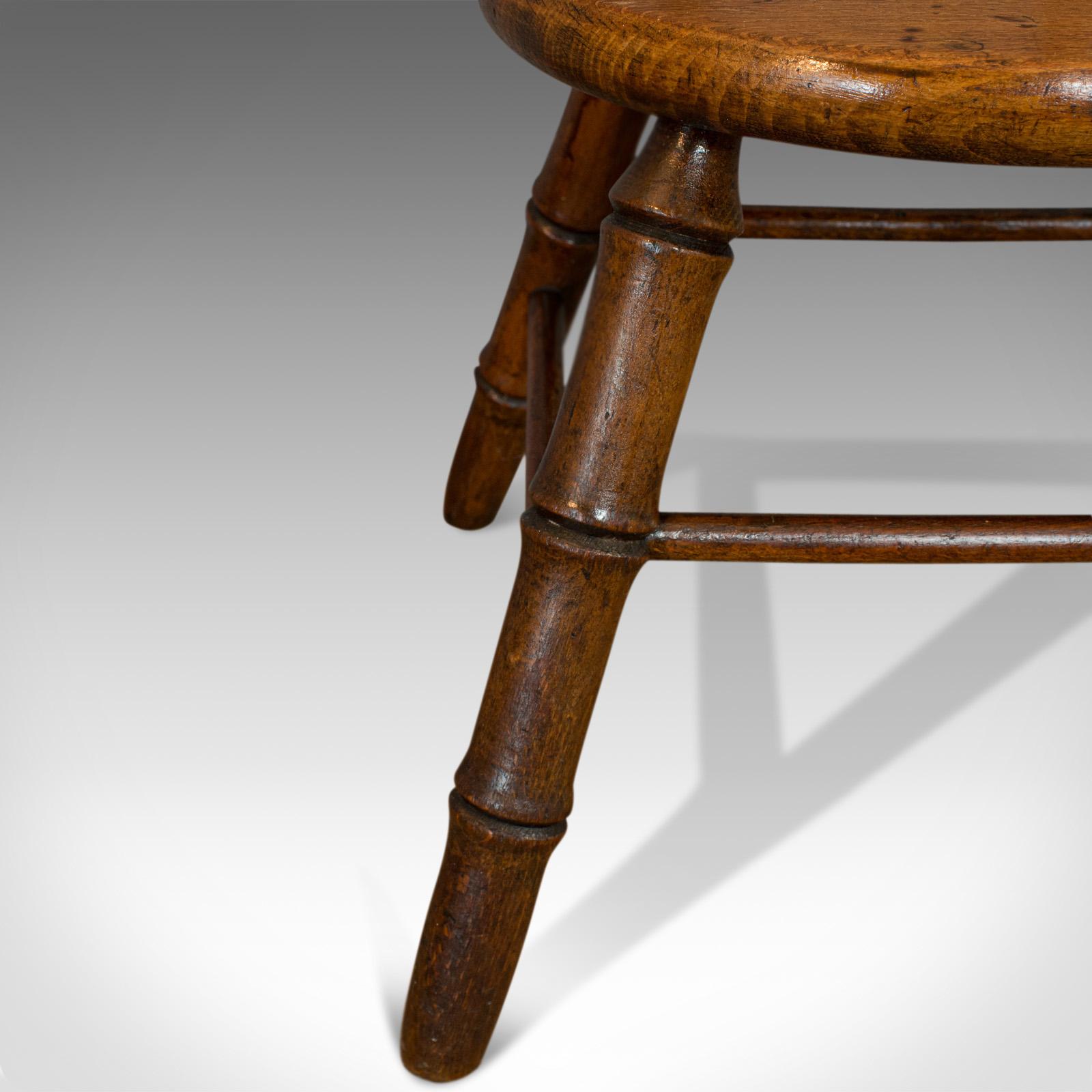 Small Antique Windsor Chair, English, Oak, Apprentice, High Wycombe, Victorian For Sale 2