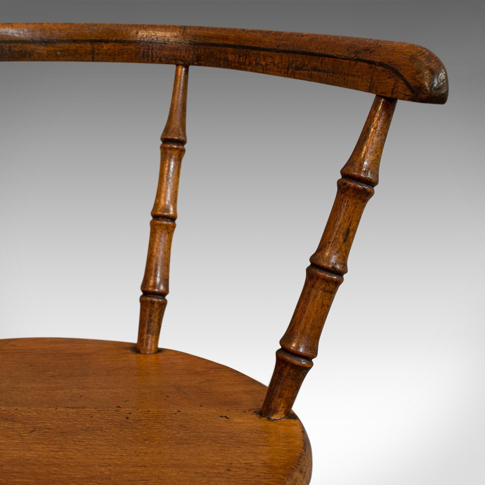 Antiker Windsor-Stuhl, englisch, Eiche, Lehrling, High Wycombe, viktorianisch im Angebot 2