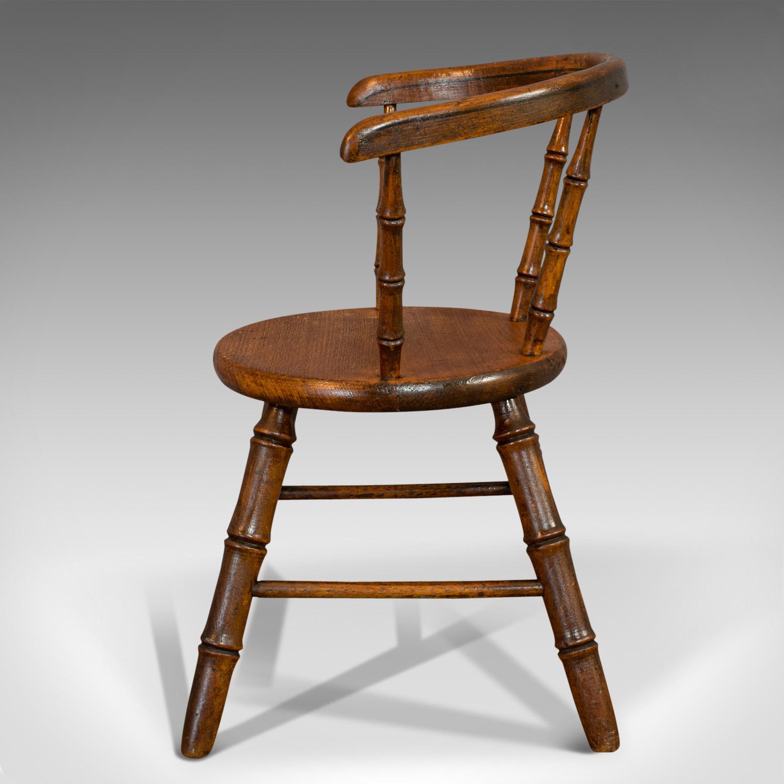 Antiker Windsor-Stuhl, englisch, Eiche, Lehrling, High Wycombe, viktorianisch (Viktorianisch) im Angebot