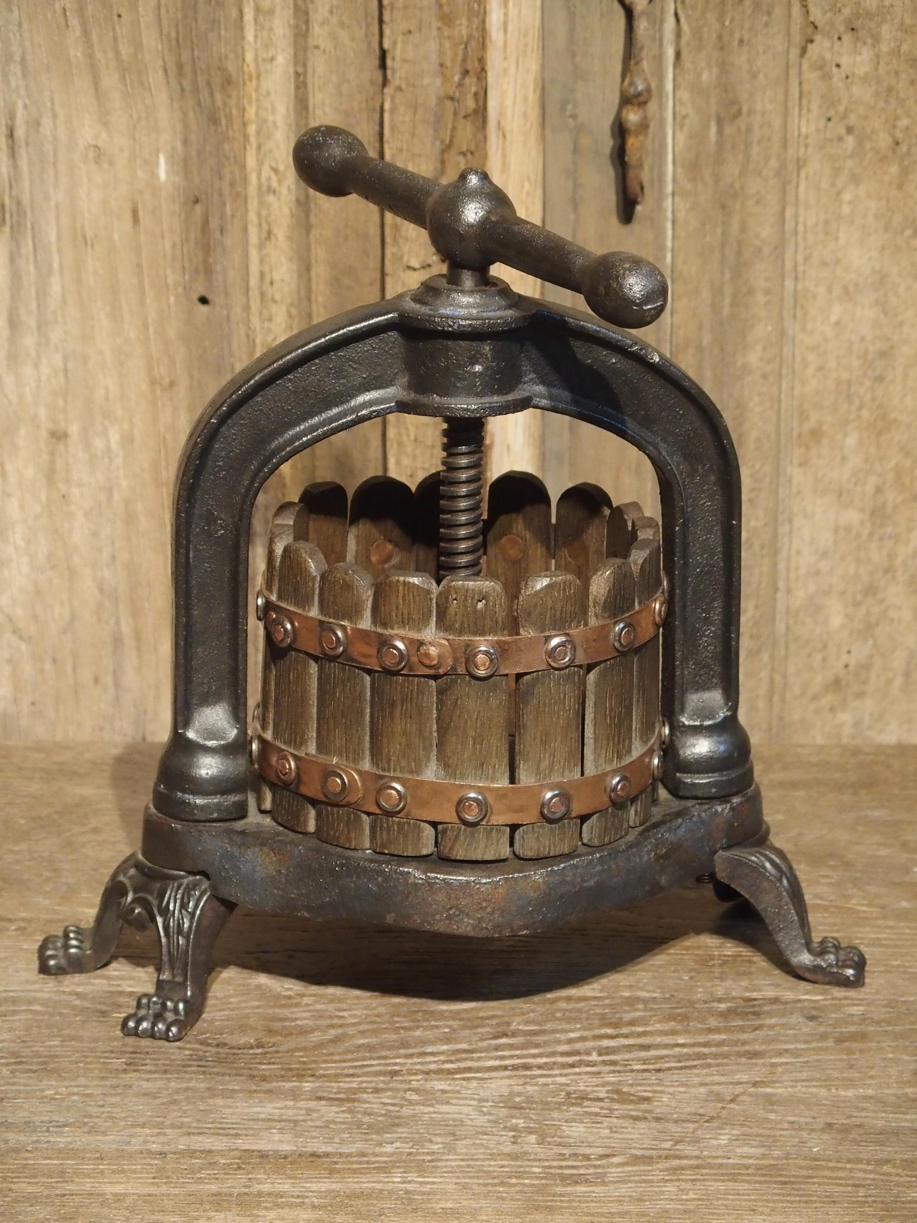 Small Antique Wine Grape Press from France, Early 1900s 2