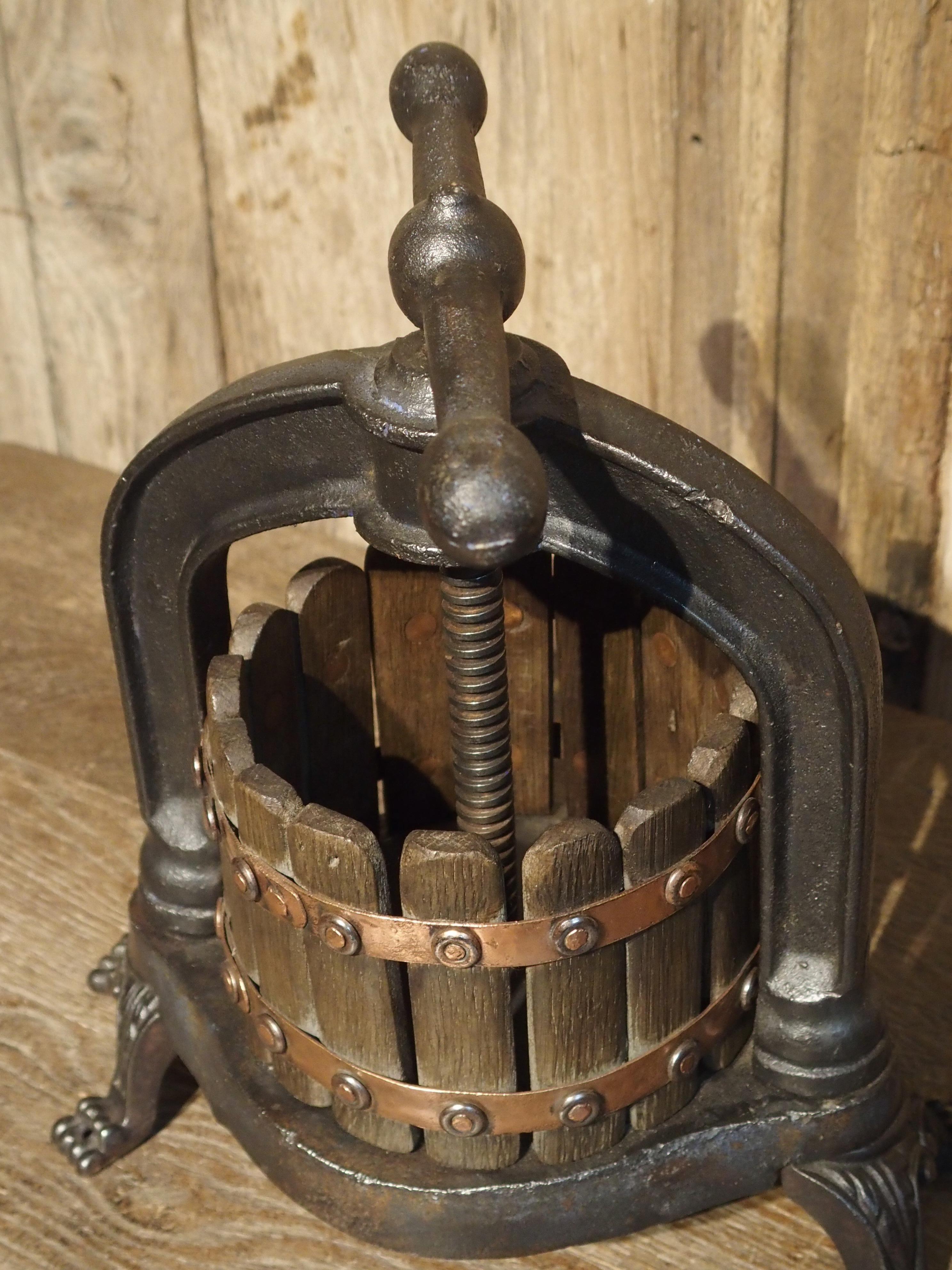 Small Antique Wine Grape Press from France, Early 1900s 3