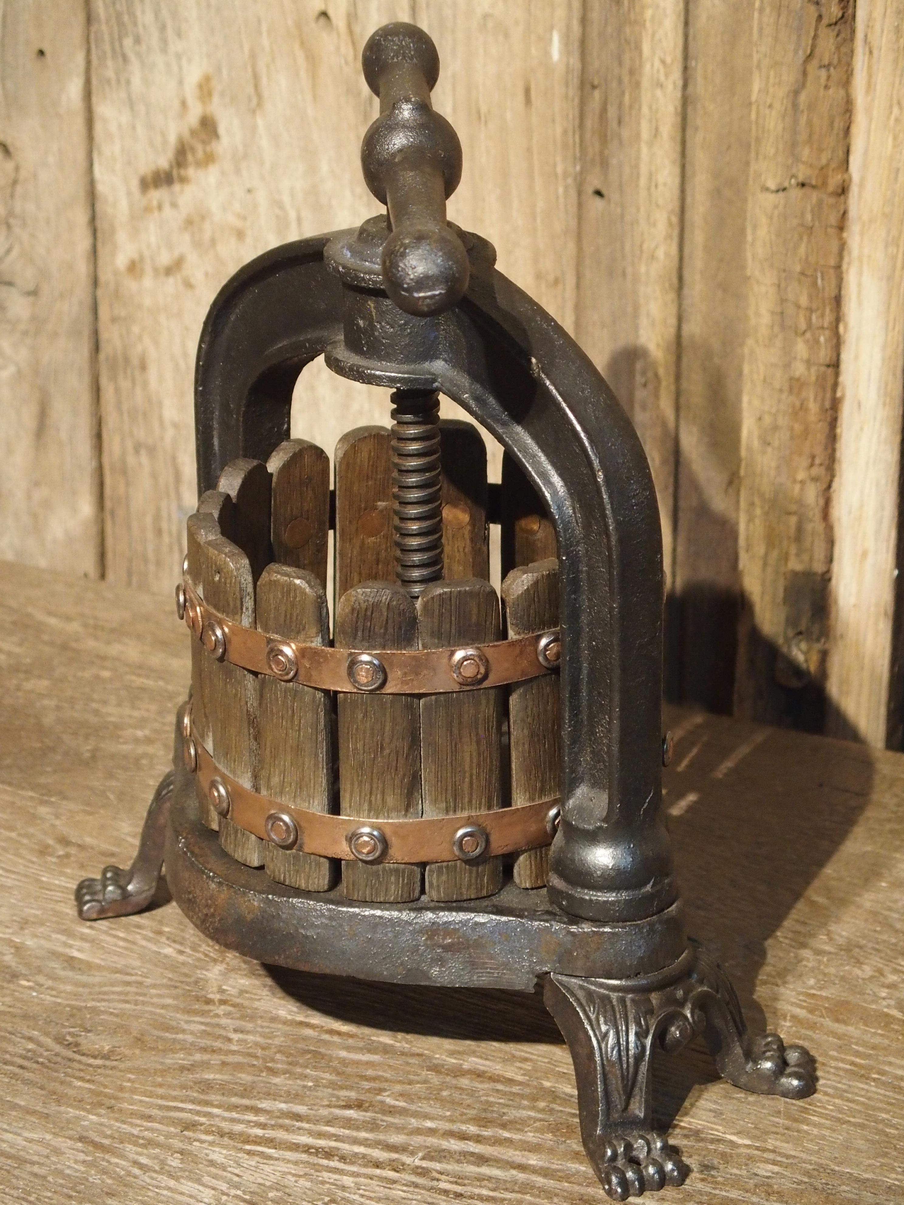 Small Antique Wine Grape Press from France, Early 1900s 5