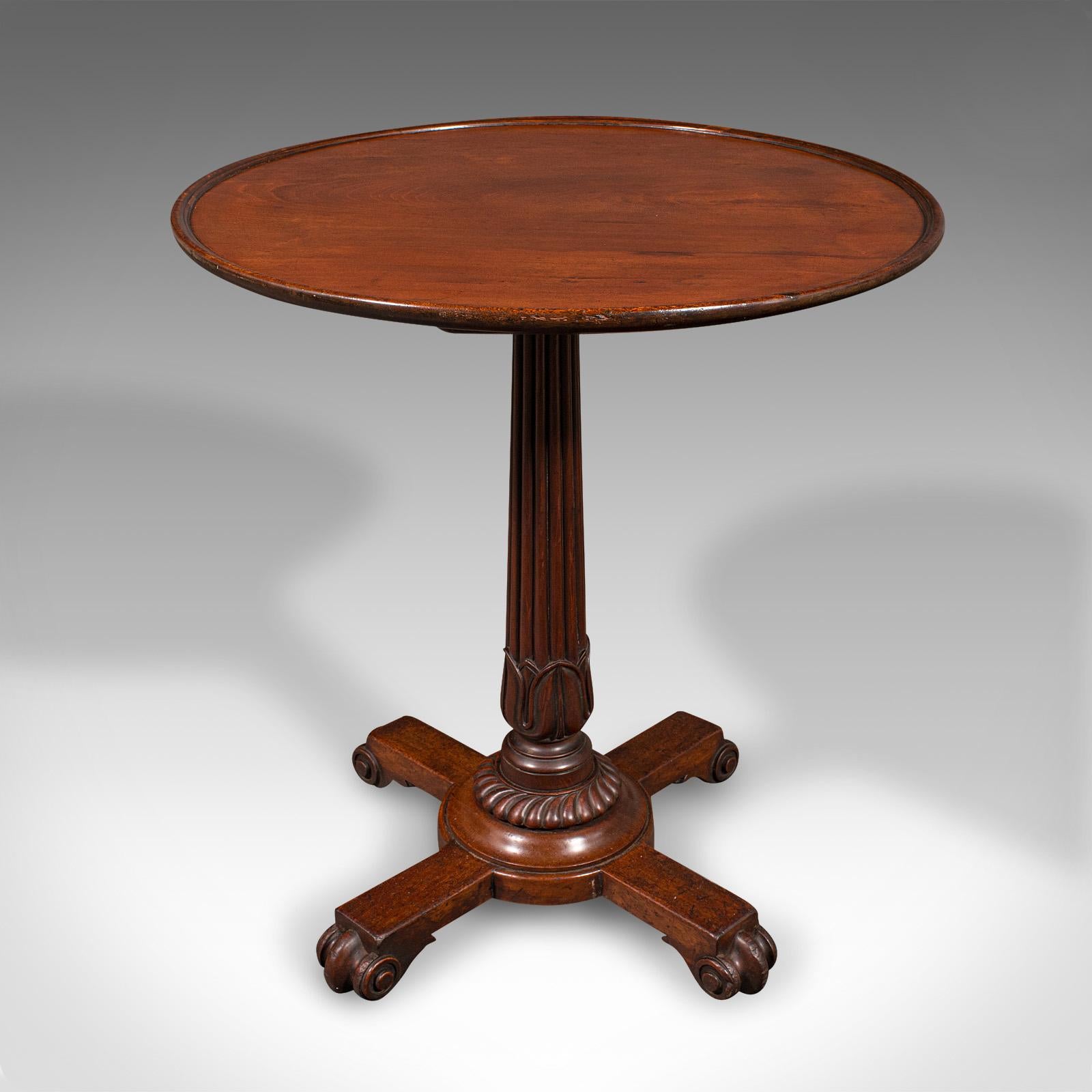 Britannique Petite table à vin ancienne anglaise, lampe, d'appoint, service, William IV, vers 1835 en vente