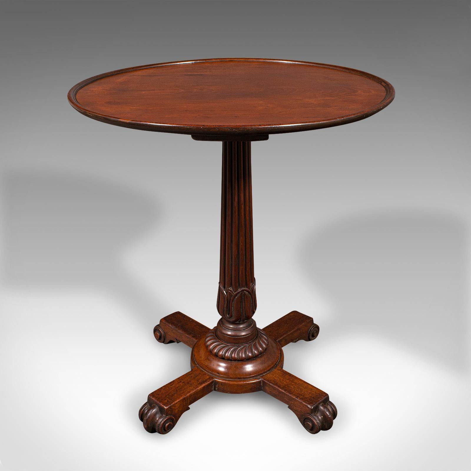 XIXe siècle Petite table à vin ancienne anglaise, lampe, d'appoint, service, William IV, vers 1835 en vente