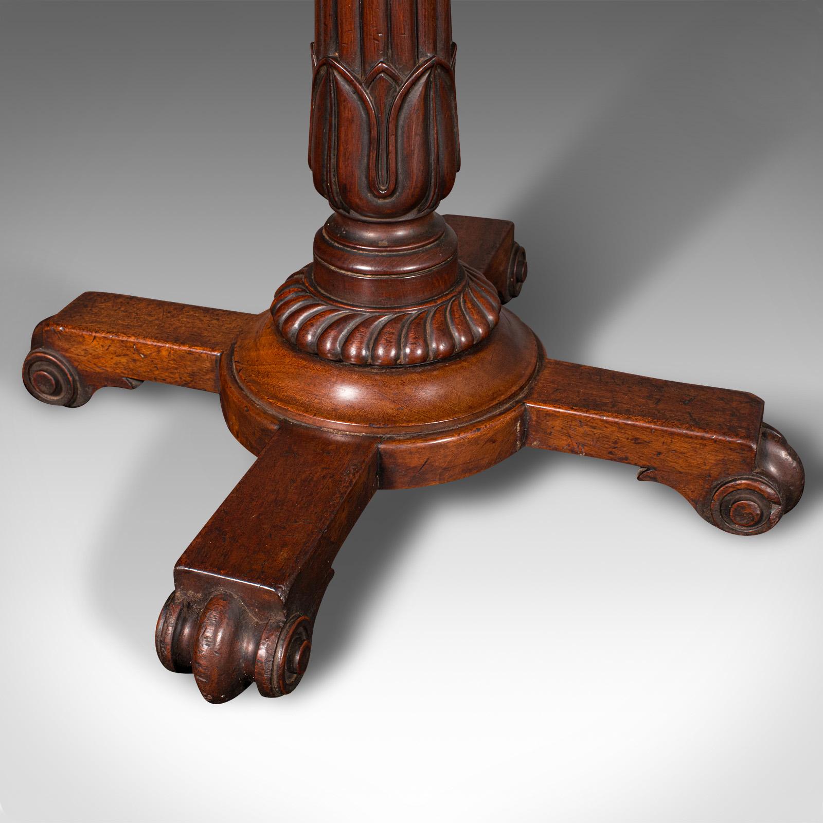 Petite table à vin ancienne anglaise, lampe, d'appoint, service, William IV, vers 1835 en vente 2