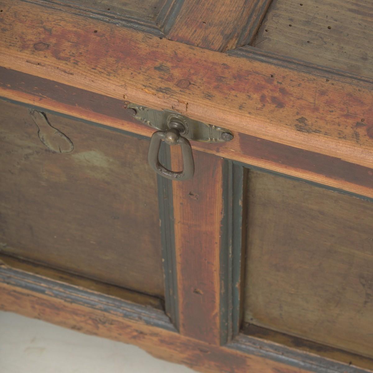 Late 19th Century Small Antique Wood Trunk, circa 1880