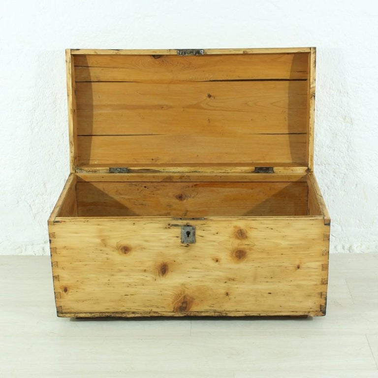 Small Antique Wooden Trunk, circa 1900 For Sale at 1stDibs