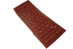 Small Antique Wool Area Rug Handwoven Oriental Red Rug Chuval Face