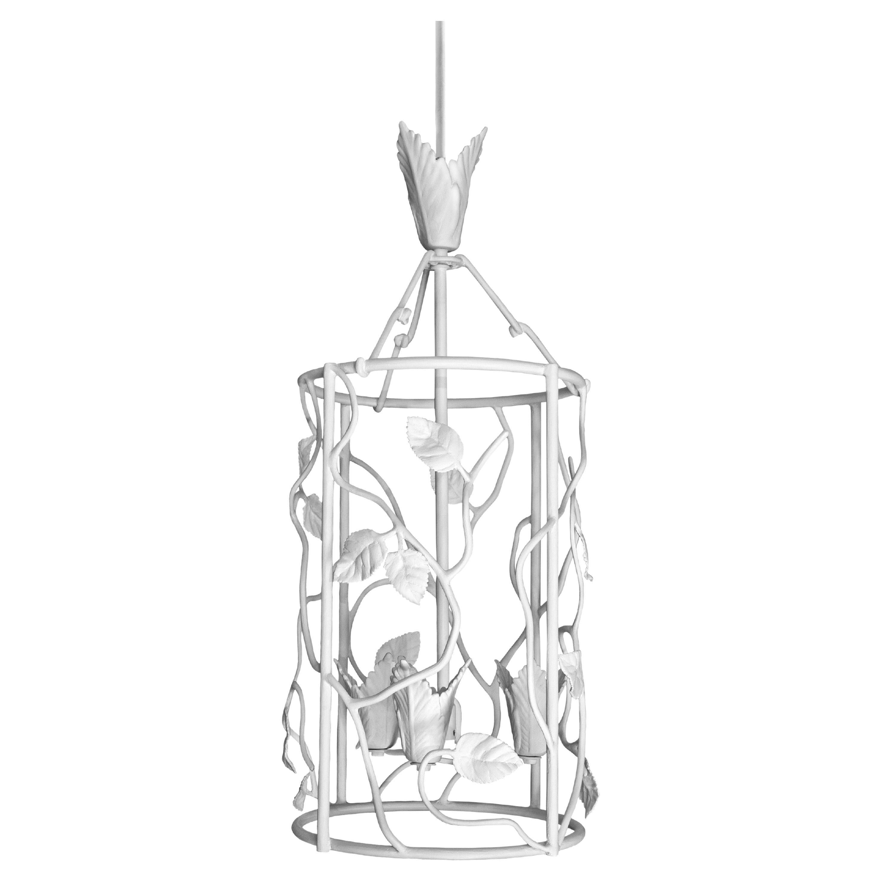  Small Appian Lantern, White Plaster Finish, Benediko For Sale