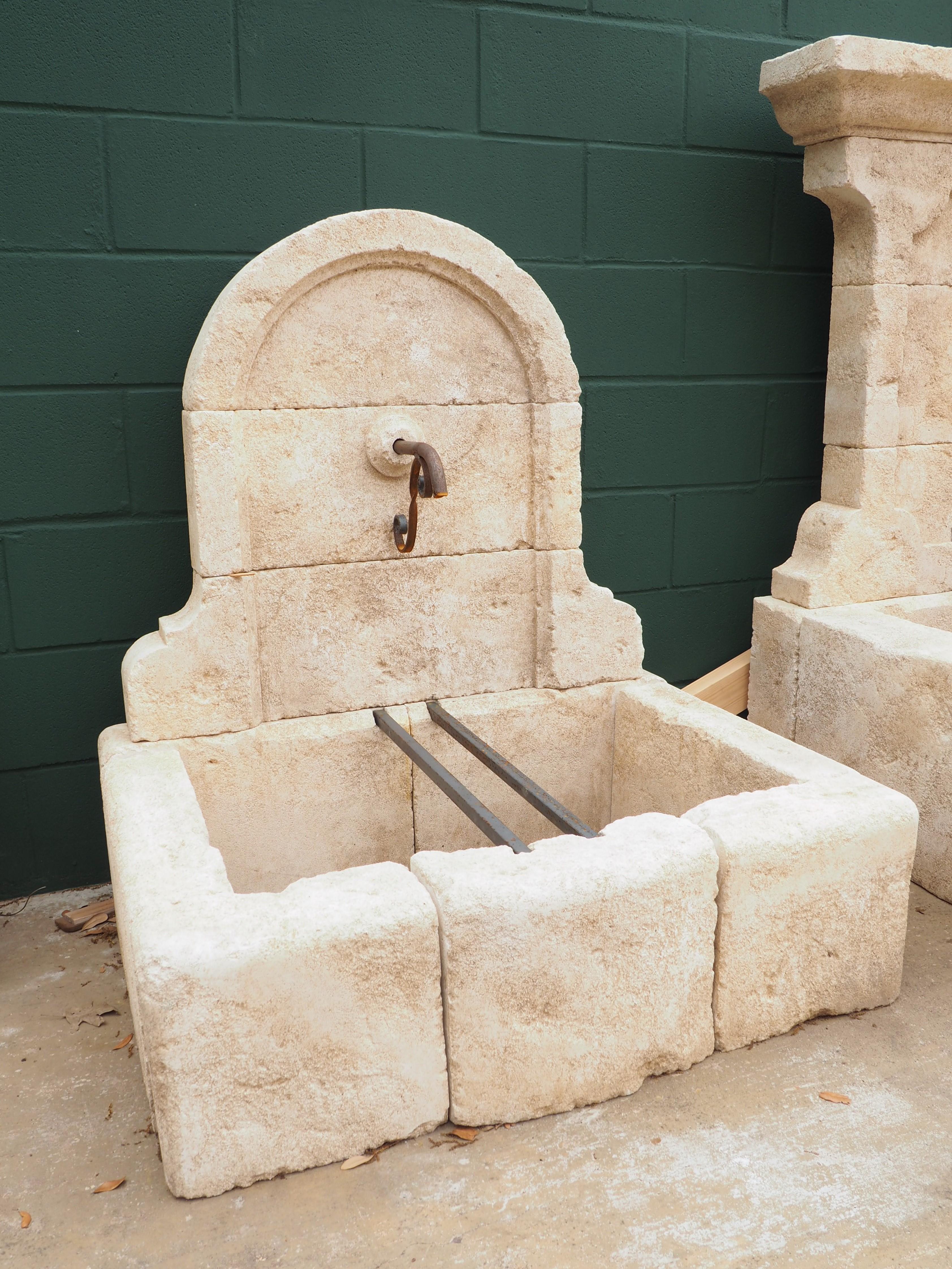 Small Arched Limestone Wall Fountain from France 3