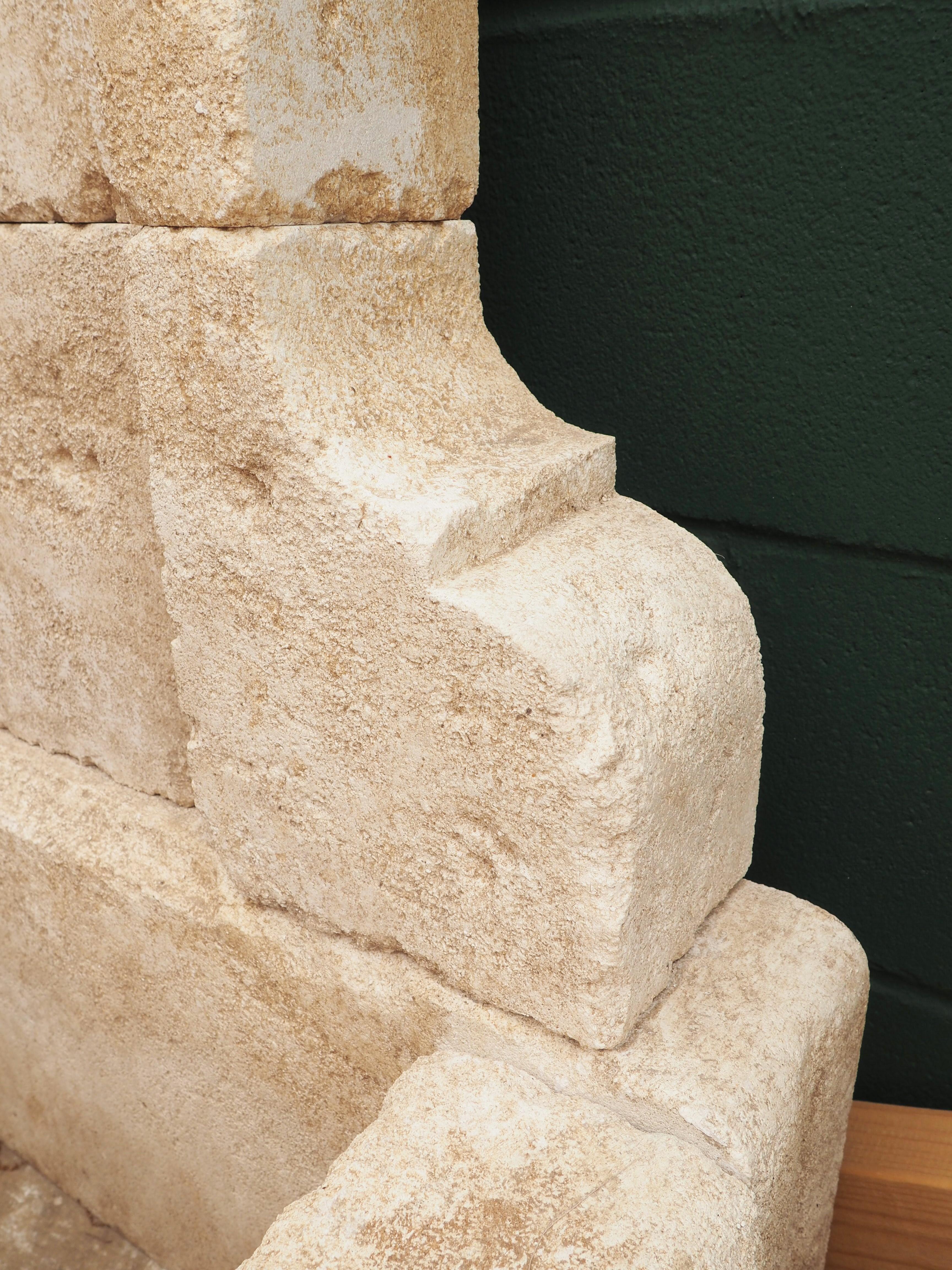 Small Arched Limestone Wall Fountain from France 1