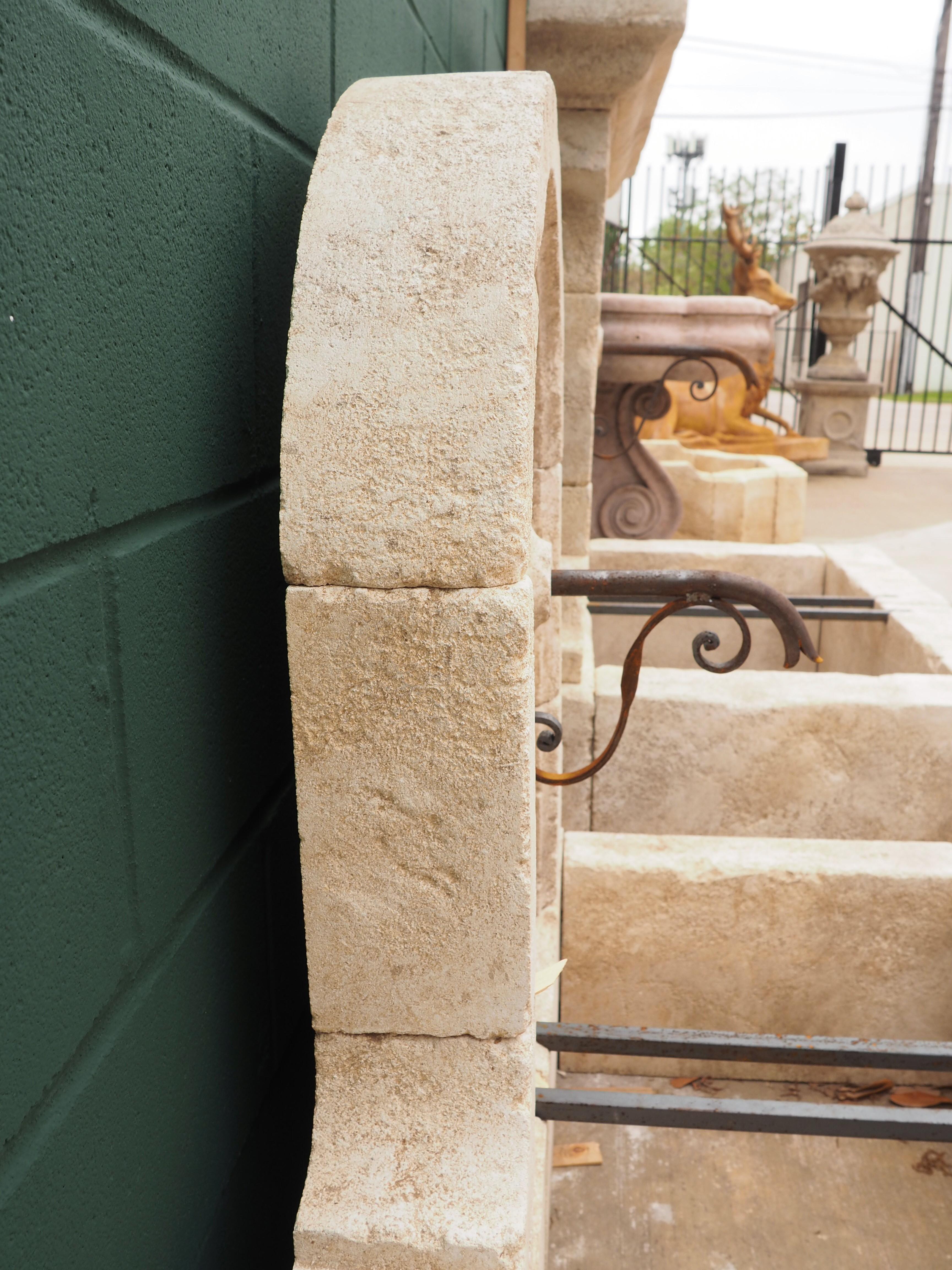 Small Arched Limestone Wall Fountain from France 2
