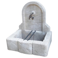 Small Arched Limestone Wall Fountain from Provence, France