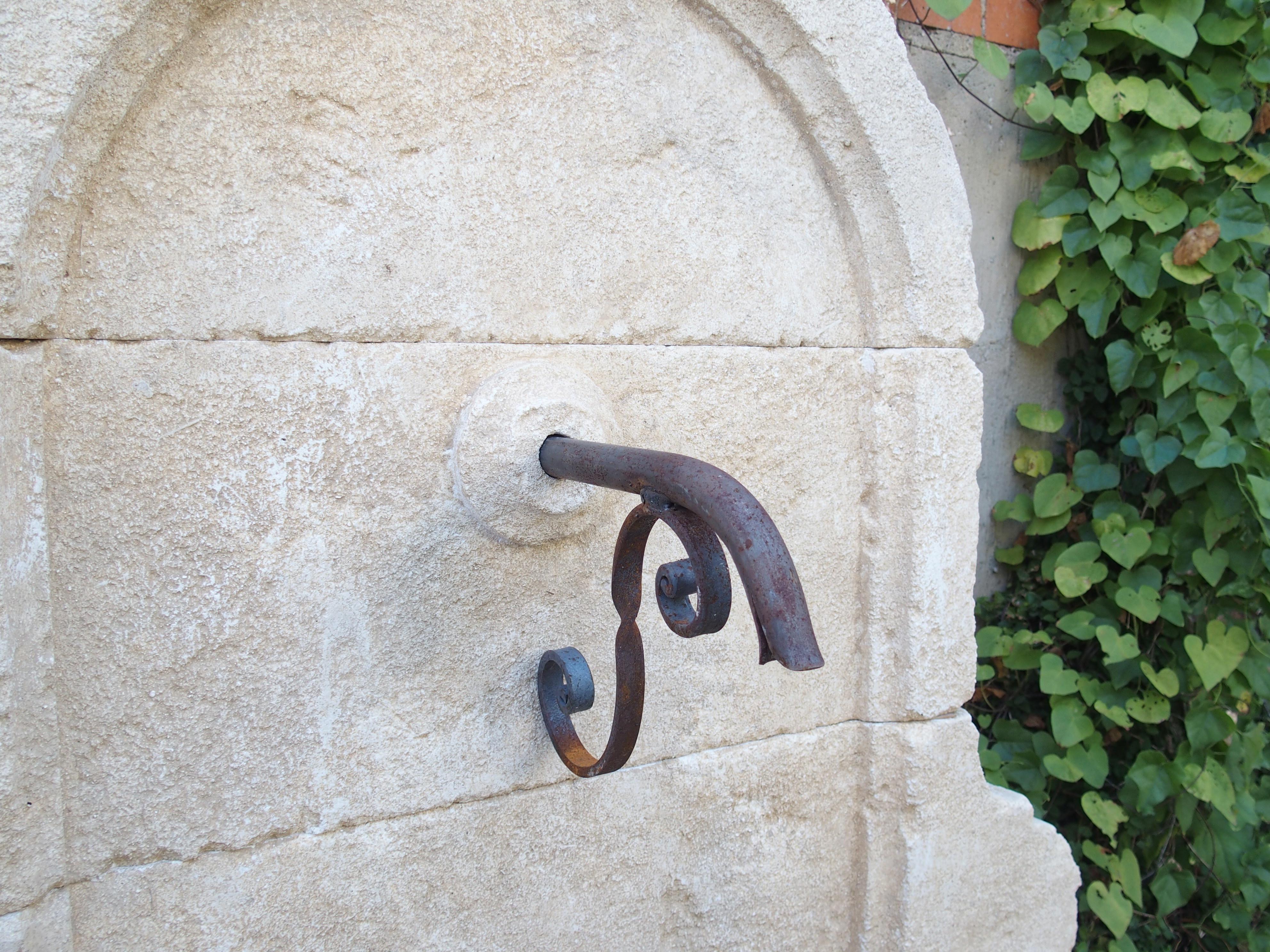 Small Arched Limestone Wall Fountain from the South of France 3