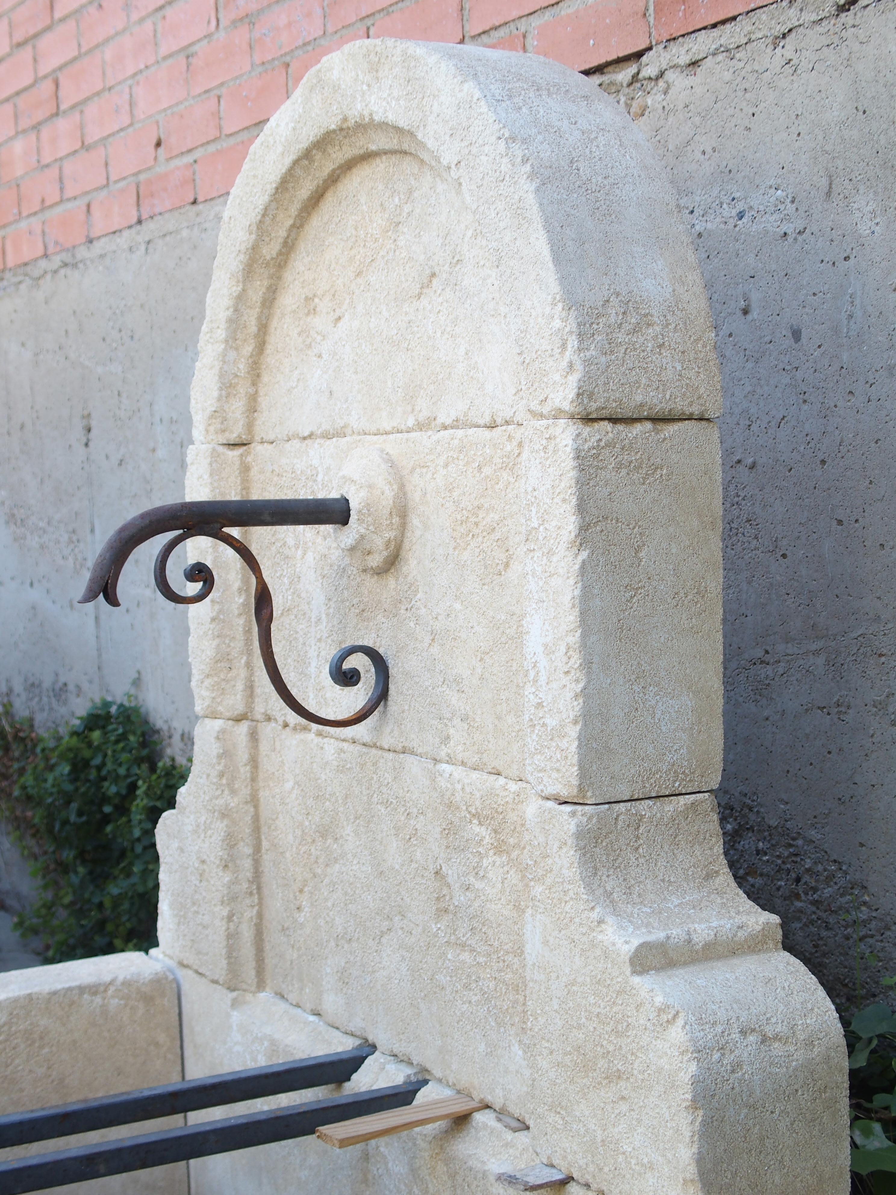 Contemporary Small Arched Limestone Wall Fountain from the South of France