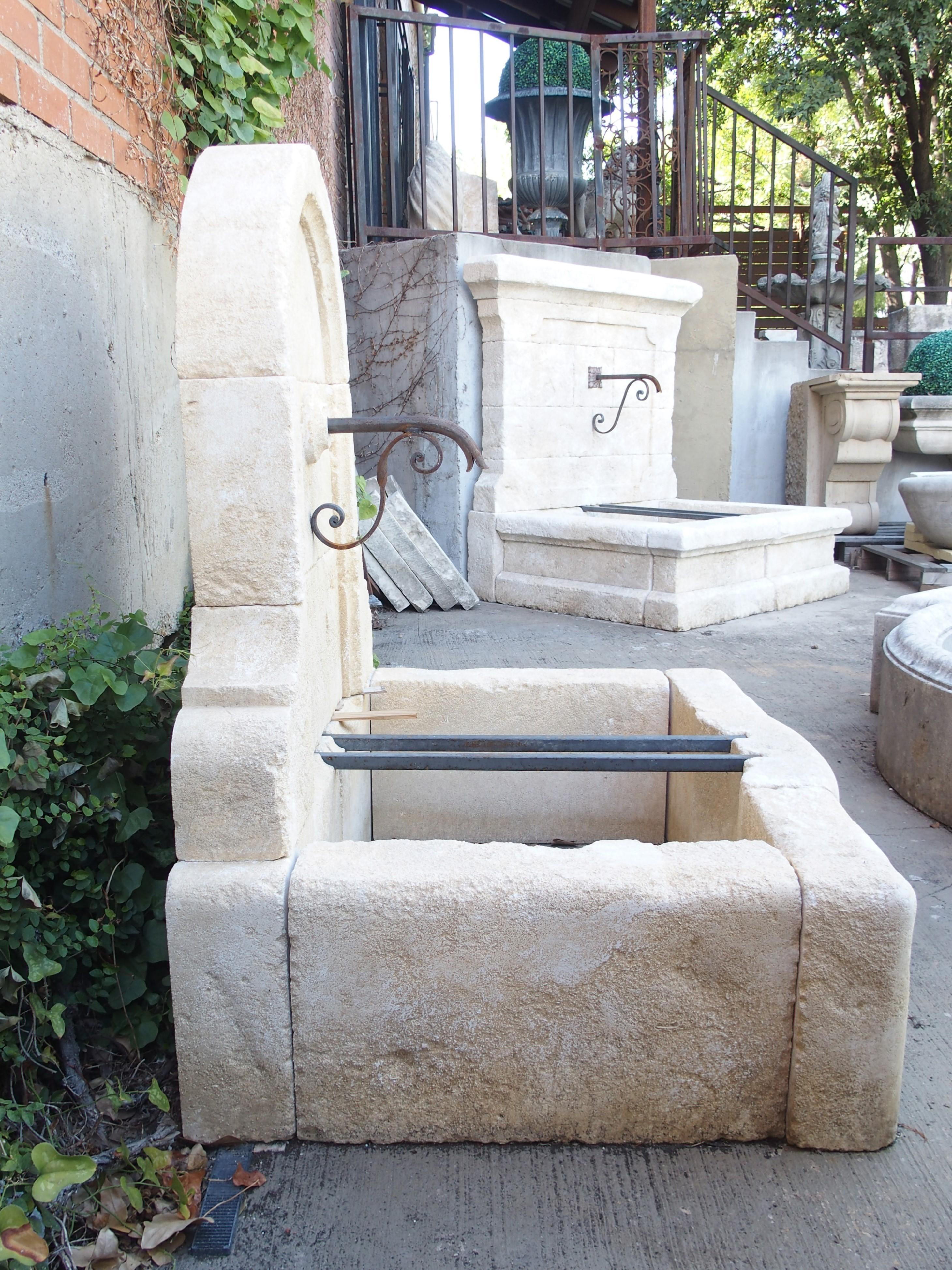 Small Arched Limestone Wall Fountain from the South of France 2