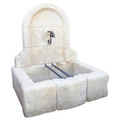 Small Arched Limestone Wall Fountain from the South of France