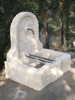 Small Arched Top Limestone Wall Fountain from Provence, France