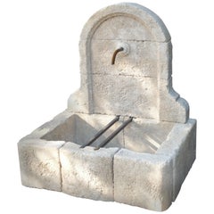 Small Arched Top Limestone Wall Fountain from Provence, France