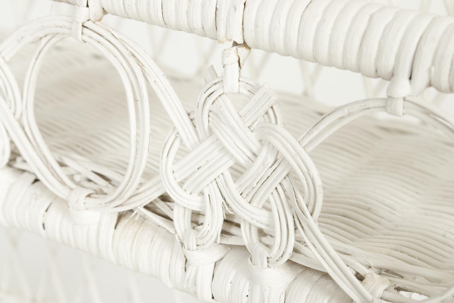 Small Arched White Wicker Shelves For Sale at 1stDibs | small wicker shelf