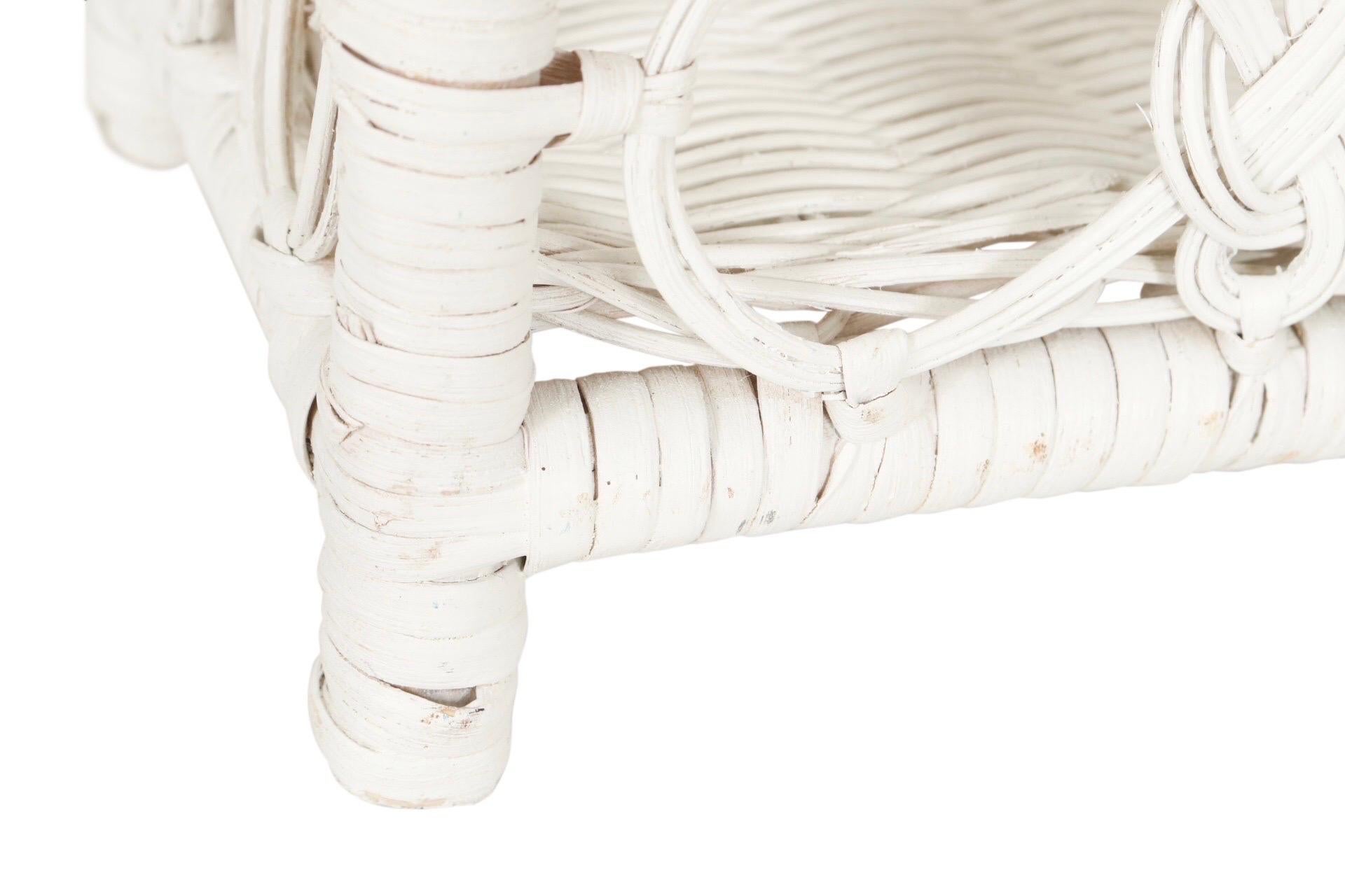 Small Arched White Wicker Shelves For Sale at 1stDibs small wicker shelf