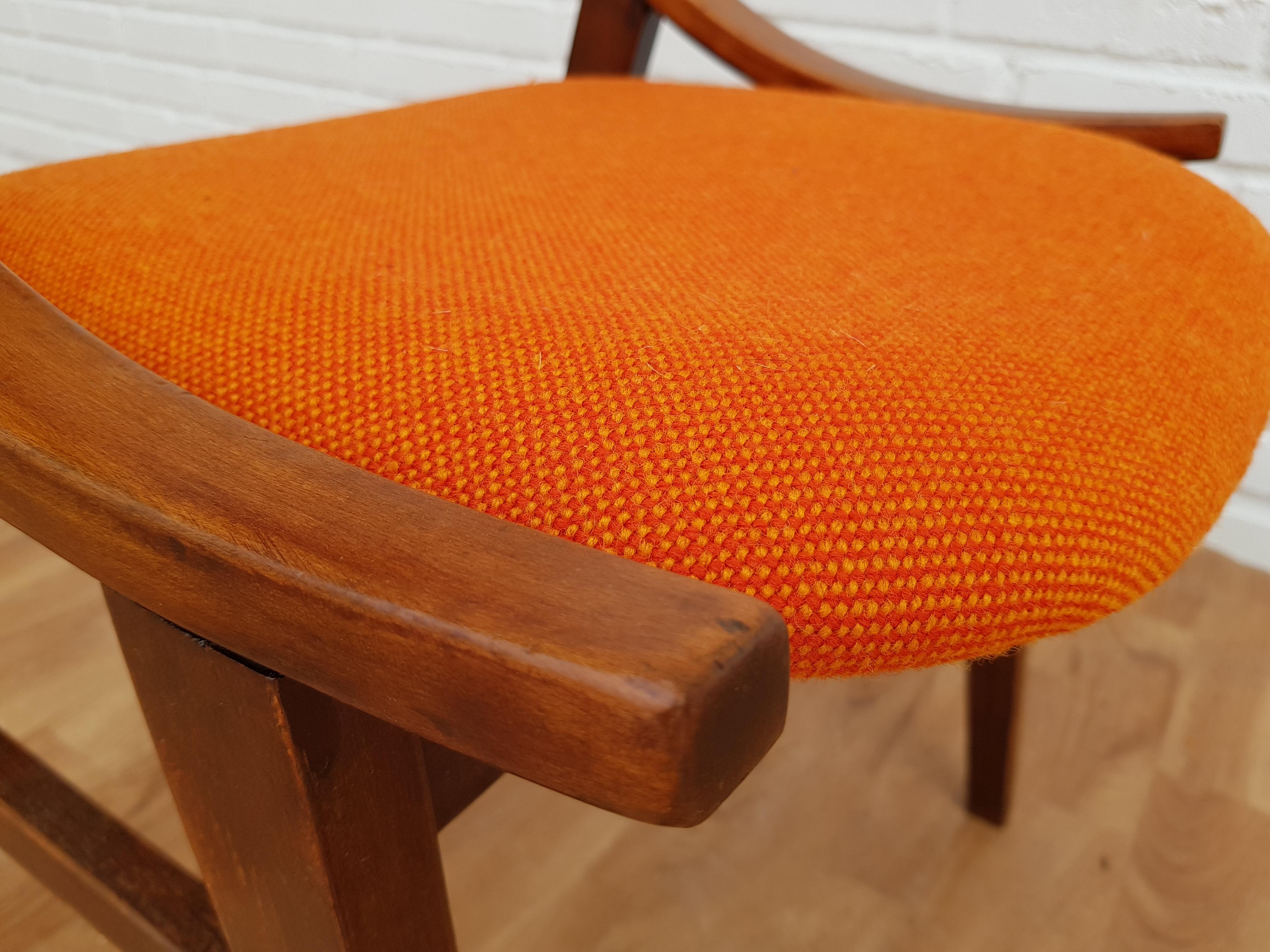 Small Armchair, 1960s, Kvadrat Wool by Nana Ditzel, Completely Restored For Sale 4