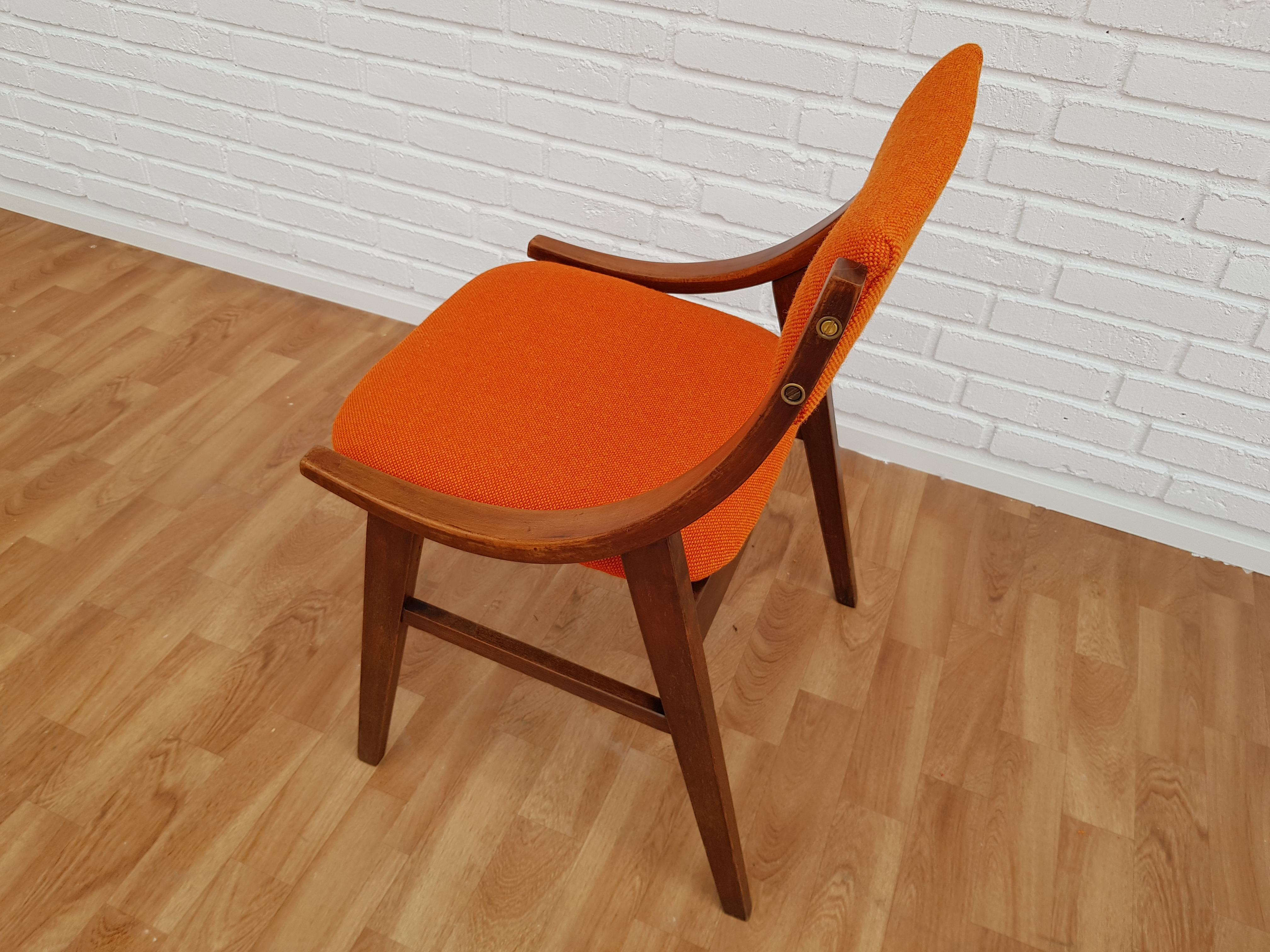 European Small Armchair, 1960s, Kvadrat Wool by Nana Ditzel, Completely Restored For Sale