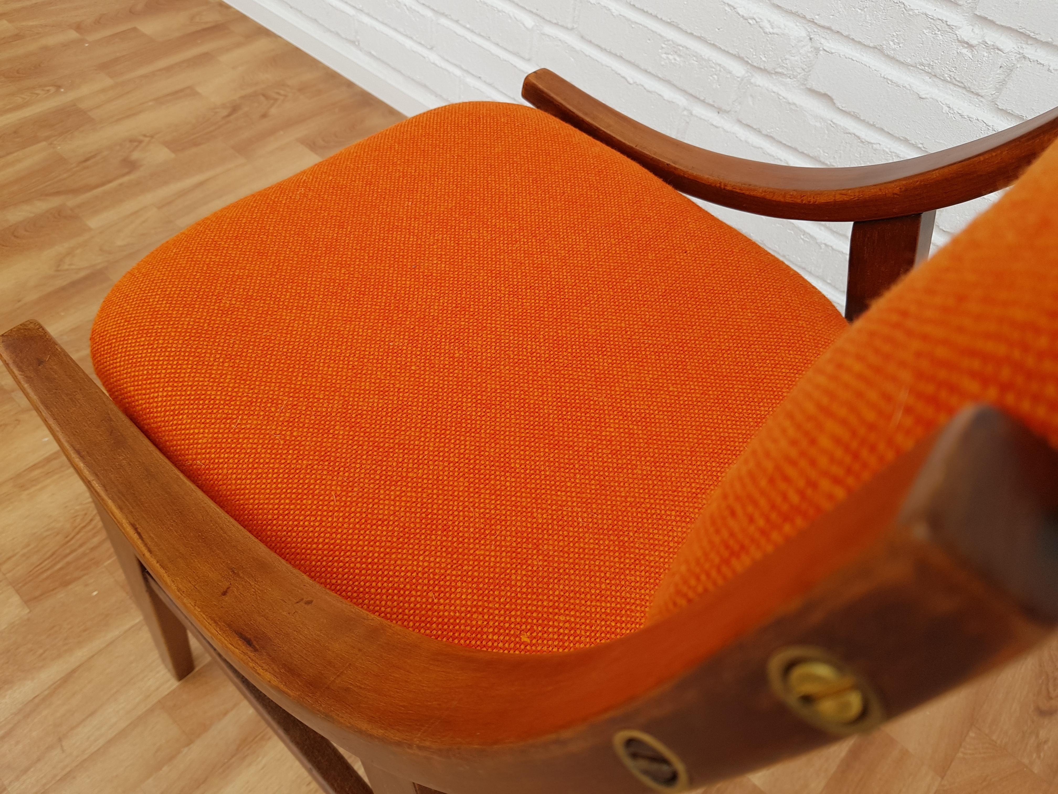 Stained Small Armchair, 1960s, Kvadrat Wool by Nana Ditzel, Completely Restored For Sale