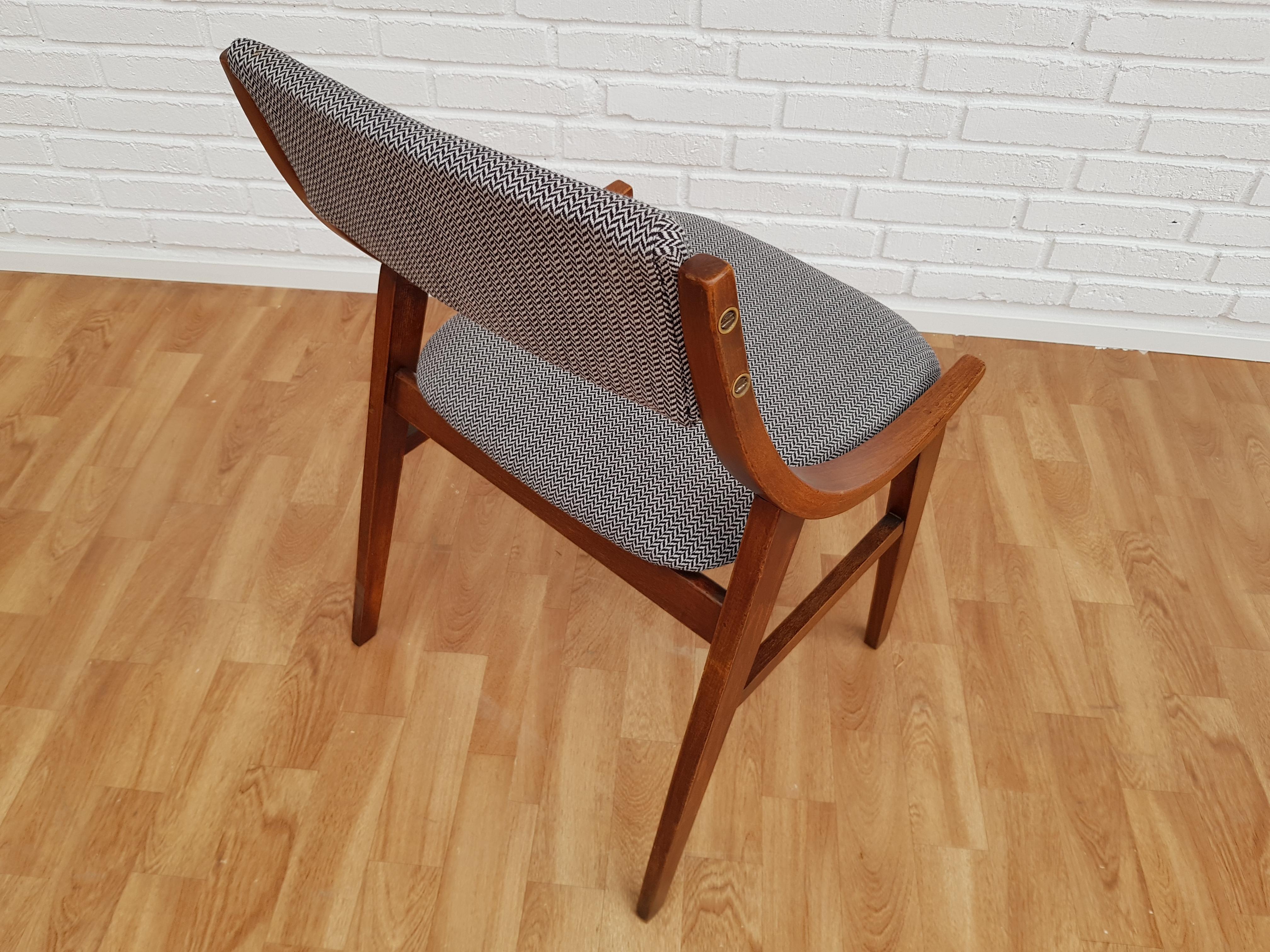 Mid-20th Century Small Armchair, 1960s, Quality Cotton, Completely Restored